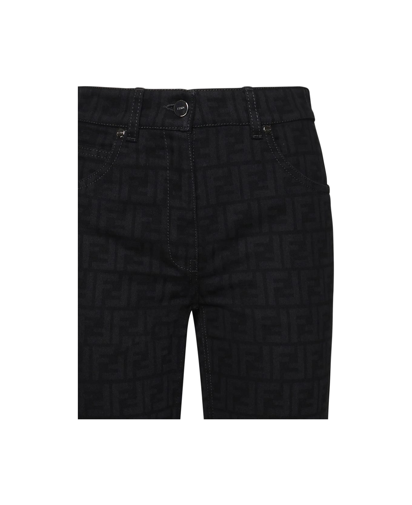 Fendi Jeans Ff Black In Cotton Denim - Black