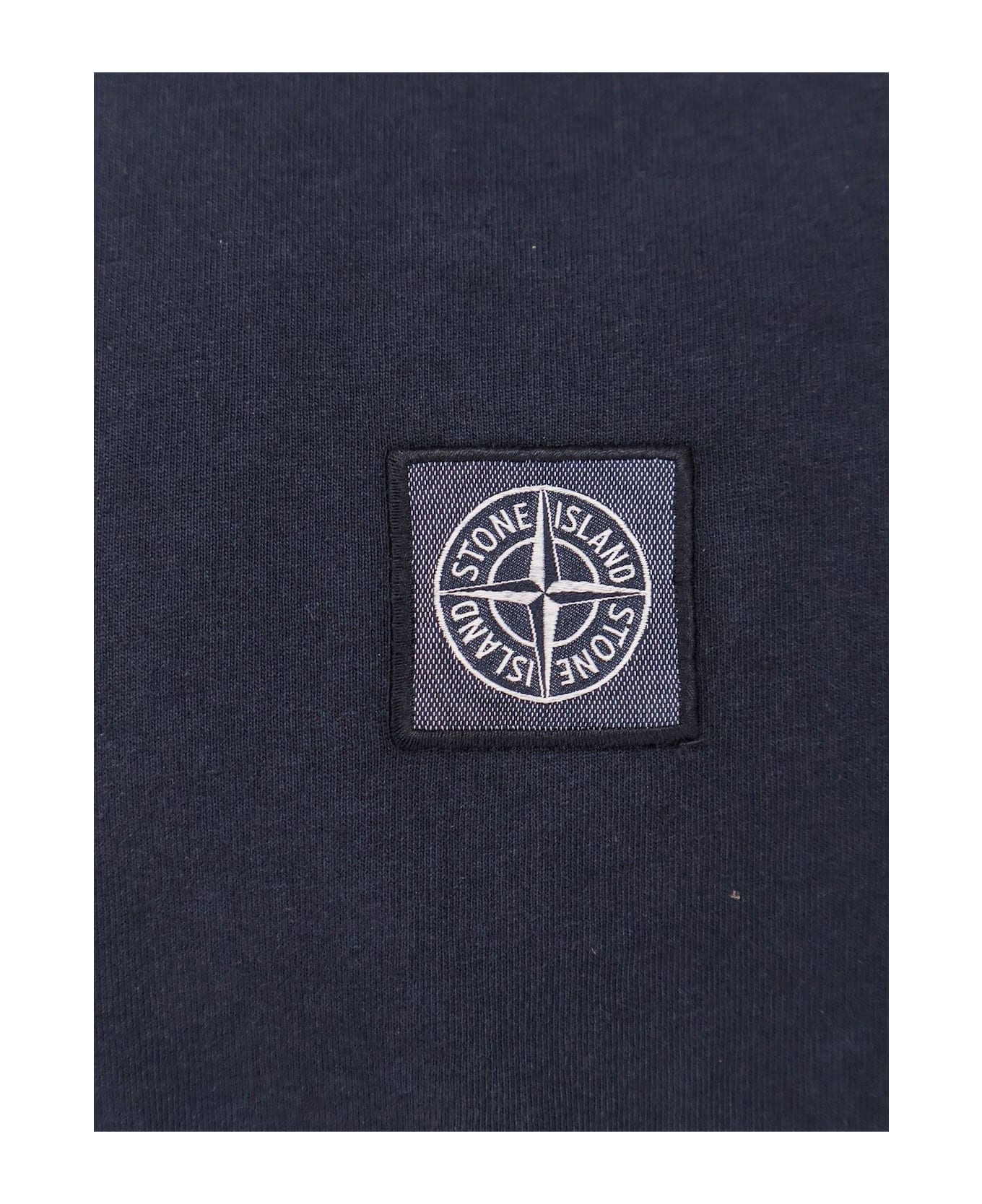 Stone Island Logo Patch Short-sleeved T-shirt - Navy Blue