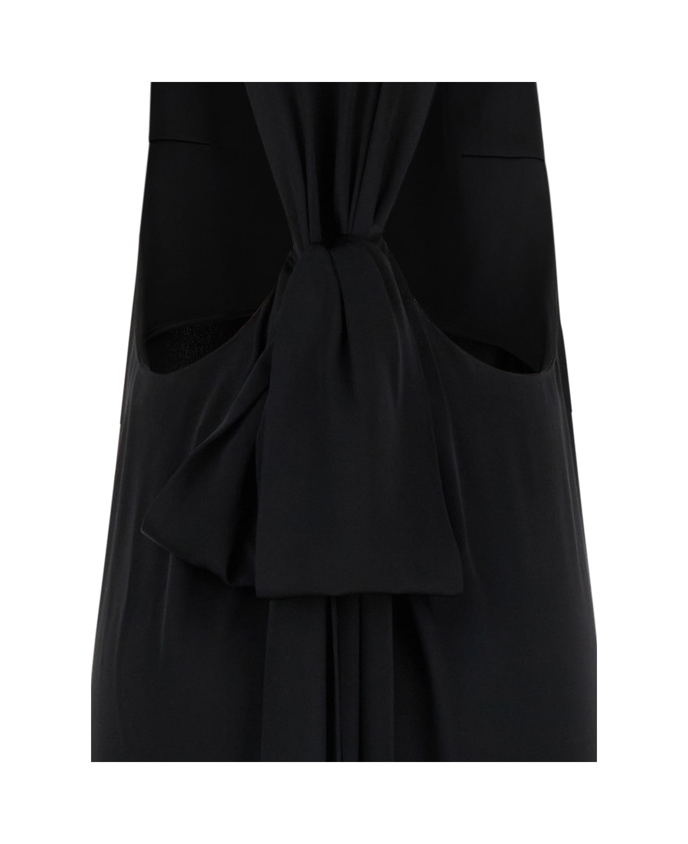 Saint Laurent Black Back-tie Dress In Satin Crepe Woman - Black ワンピース＆ドレス