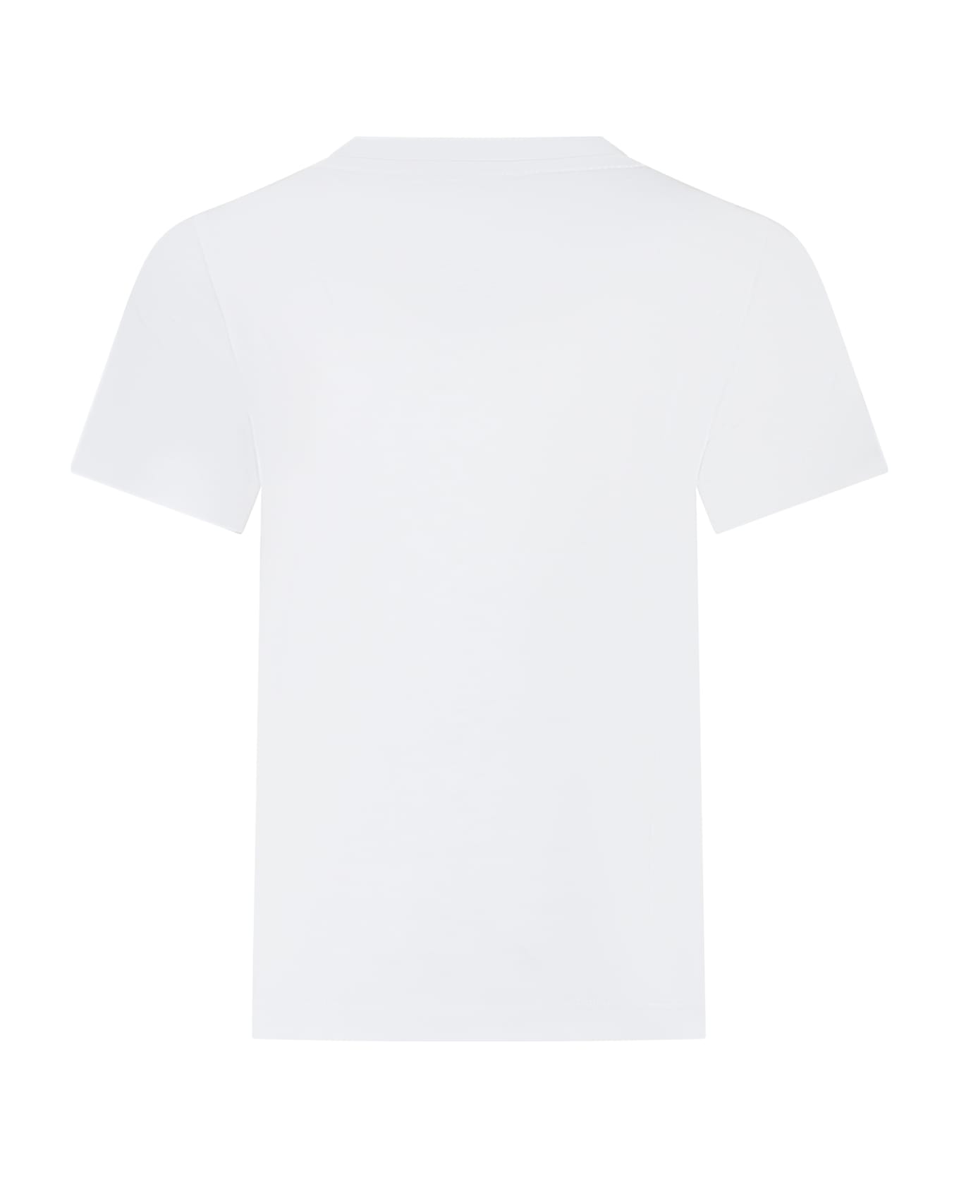 Versace White T-shirt For Boy With Anchor Print - White