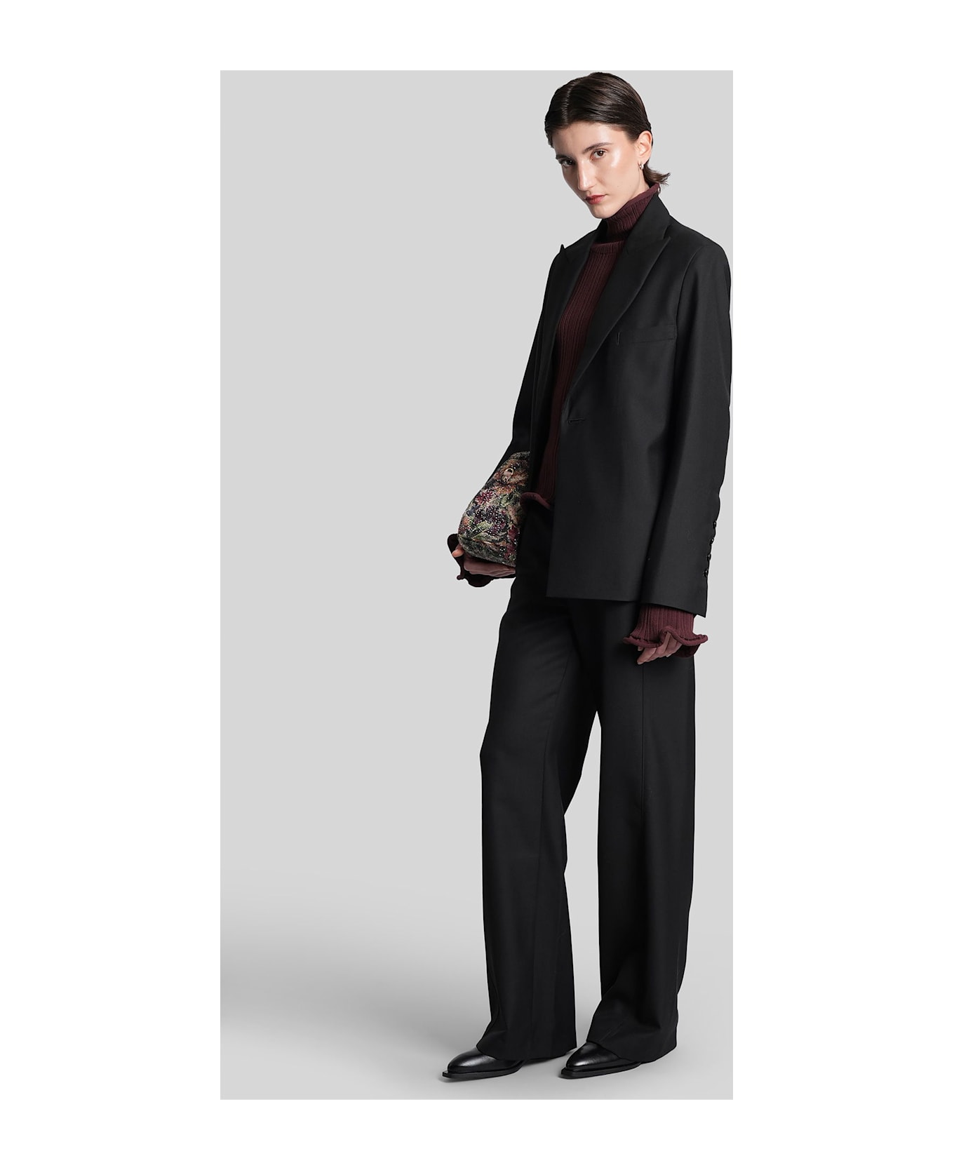 Séfr Leah Blazer In Black Polyester - black