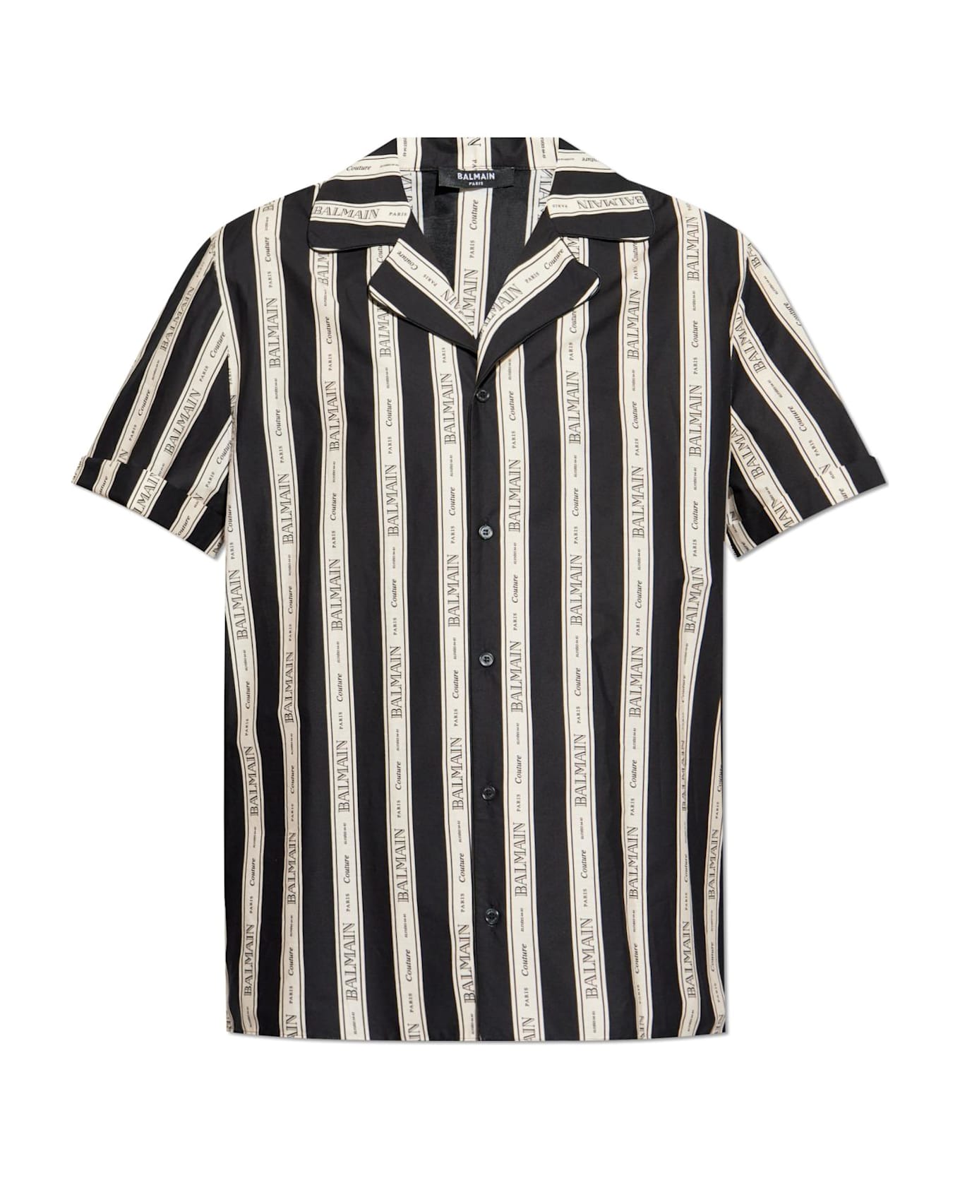 Balmain Shirt With Logo - Nero