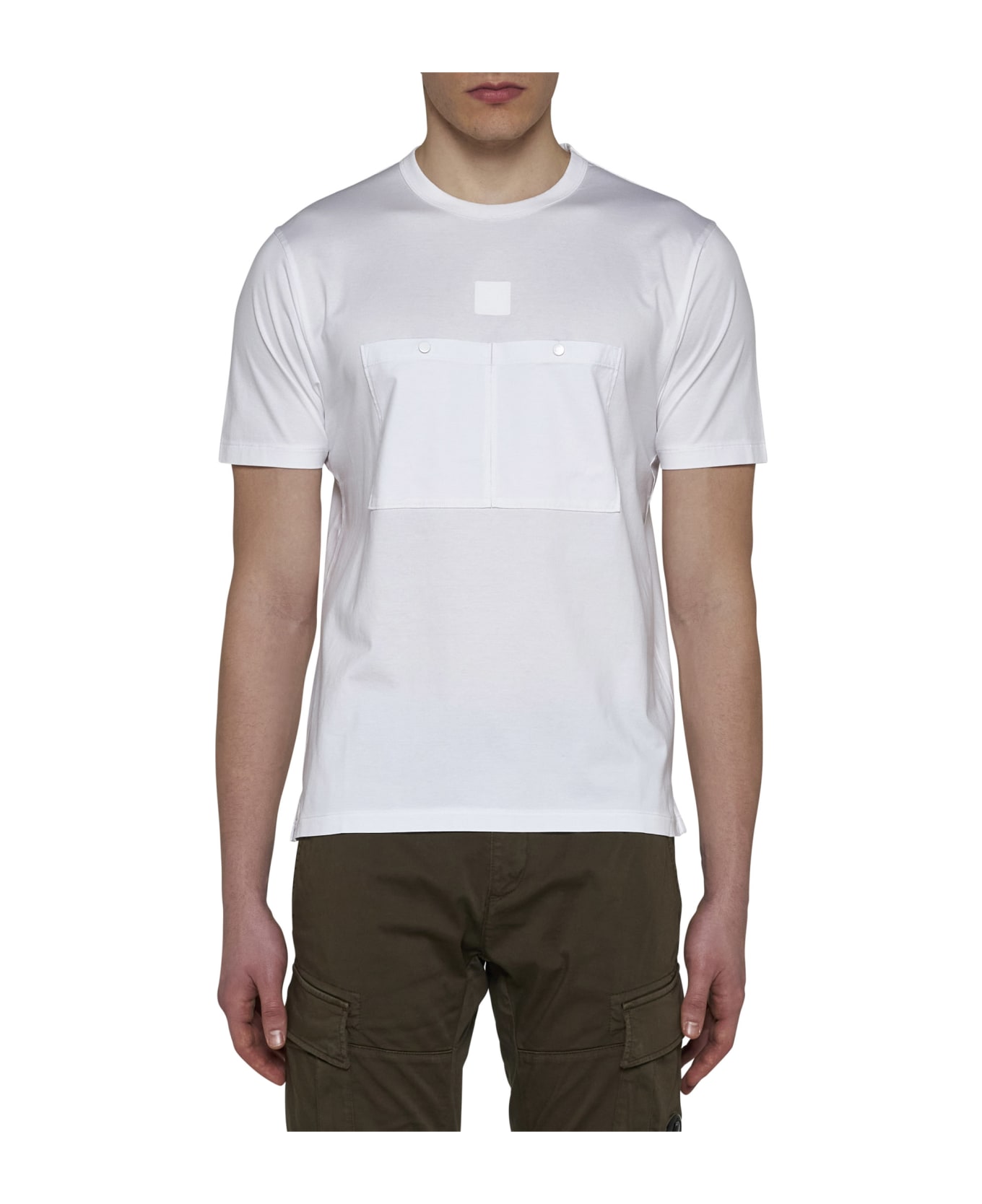 C.P. Company Logo And Pockets Cotton T-shirt - White