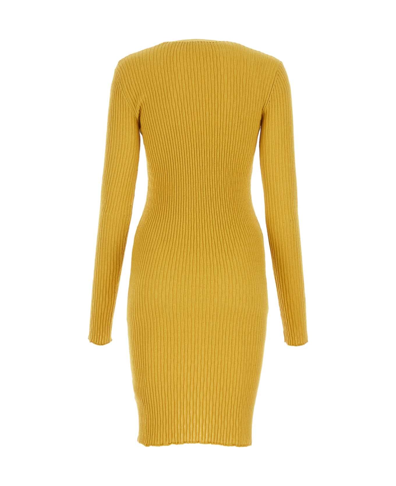Burberry Mustard Stretch Wool Blend Dress - PEAR