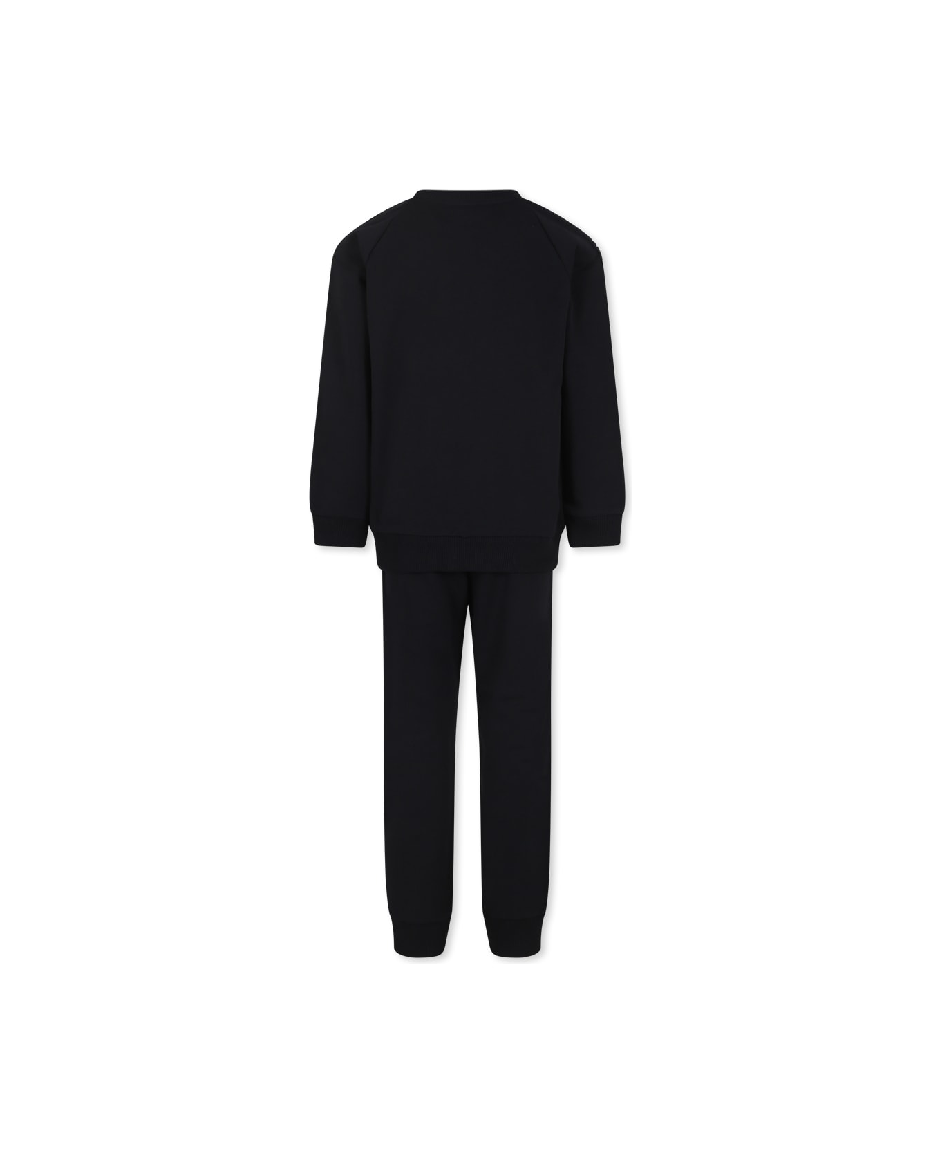 Balmain Black Suit For Kids With Logo - Black