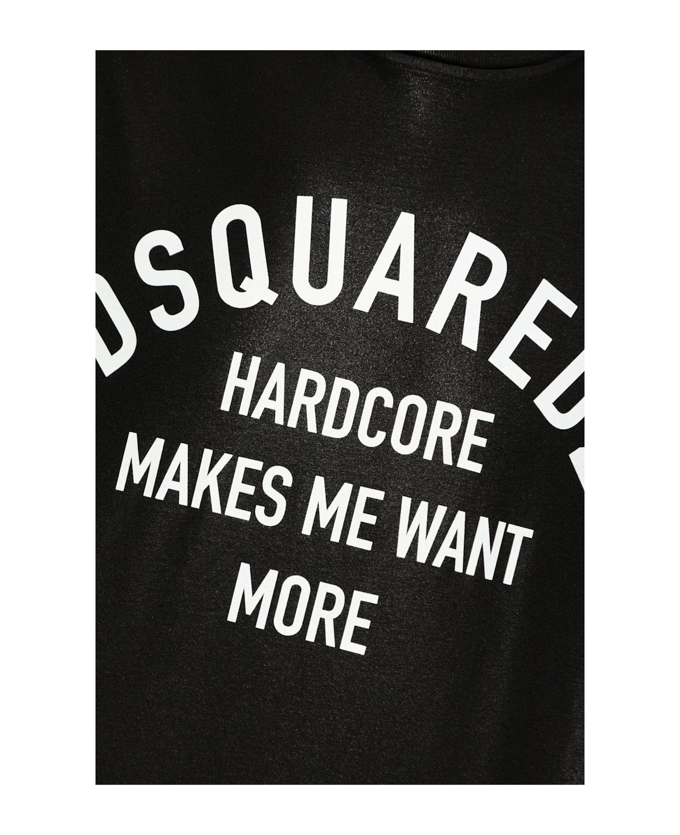 Dsquared2 Black Crewneck T-shirt With Logo Printed On The Front In Cotton Man - Black