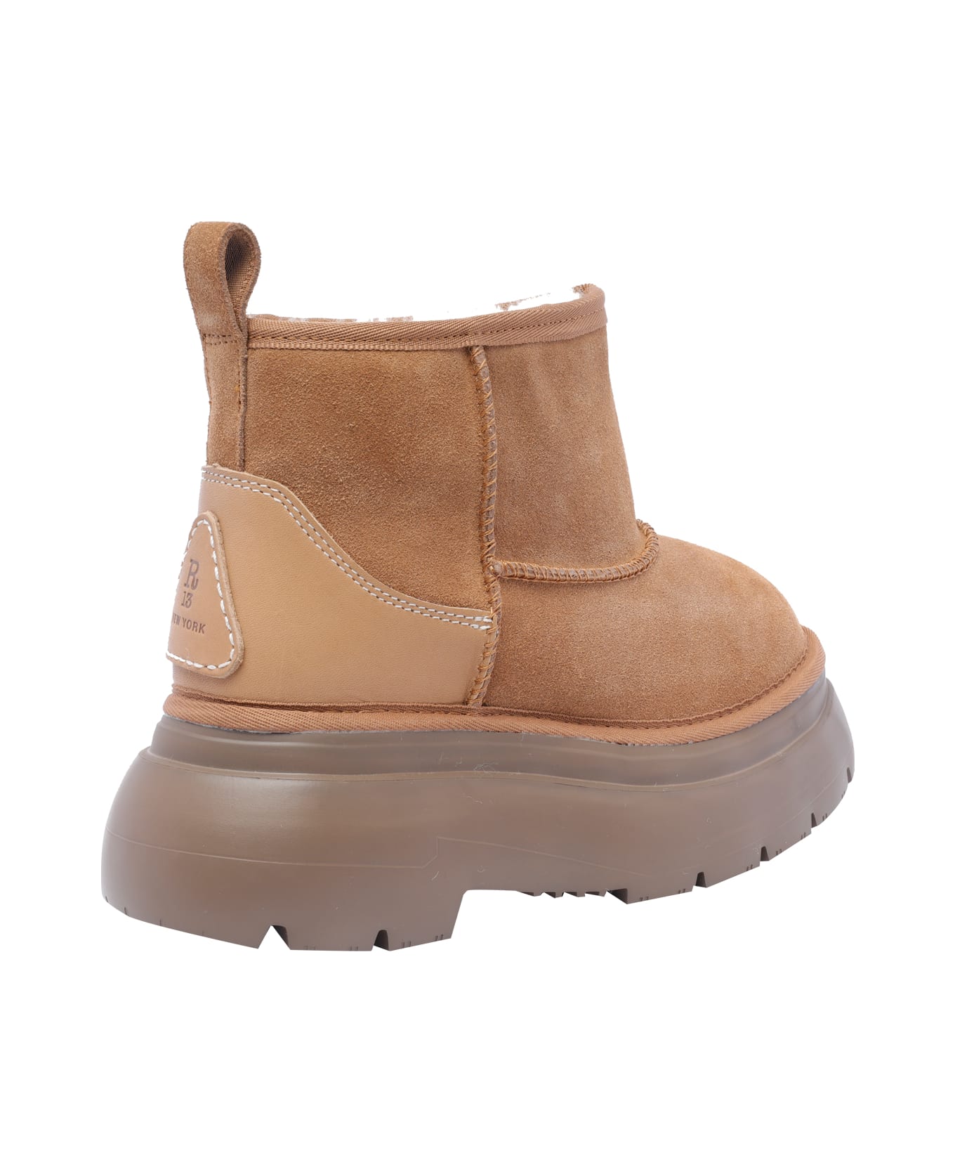 R13 Chunky Shearling Boots - Brown