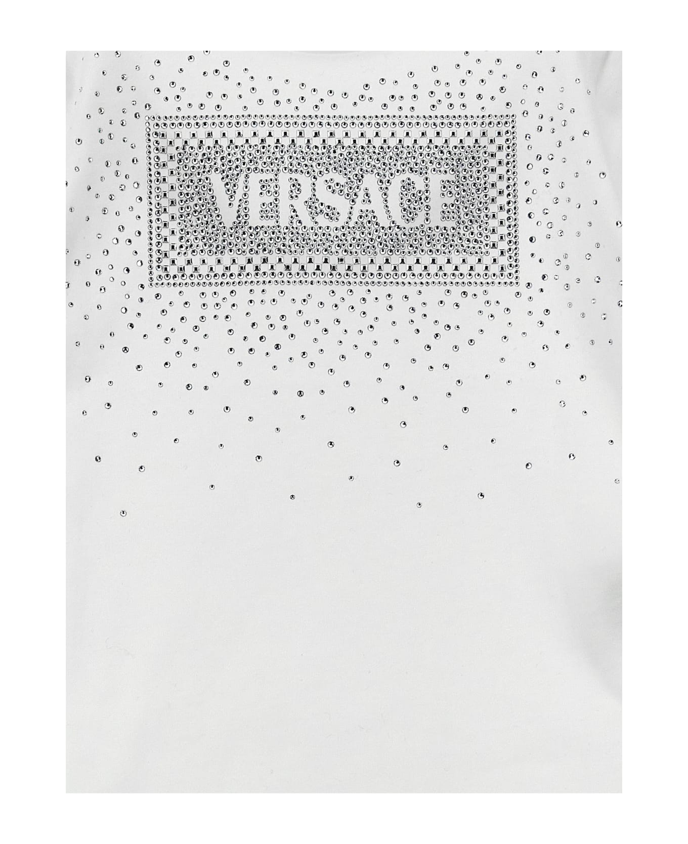 Versace Rhinestone Logo T-shirt - White