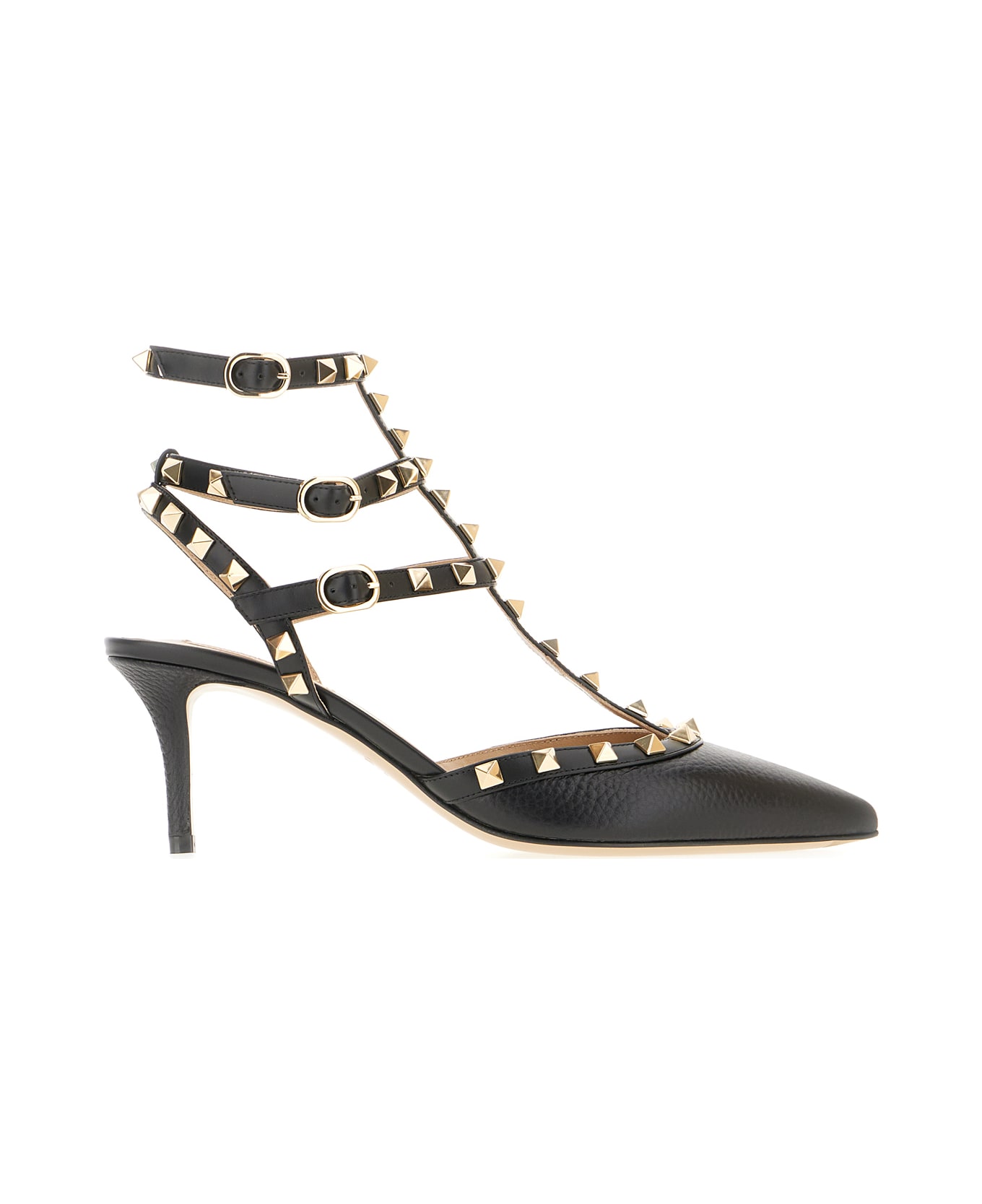 Valentino Garavani Black Leather Rockstud Pumps - Nero