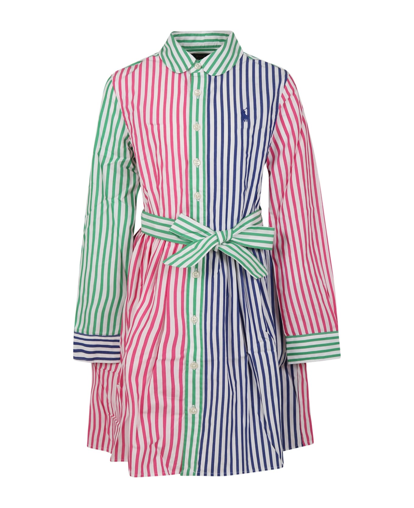 Ralph Lauren White Dress For Girl With Pony - Multicolor