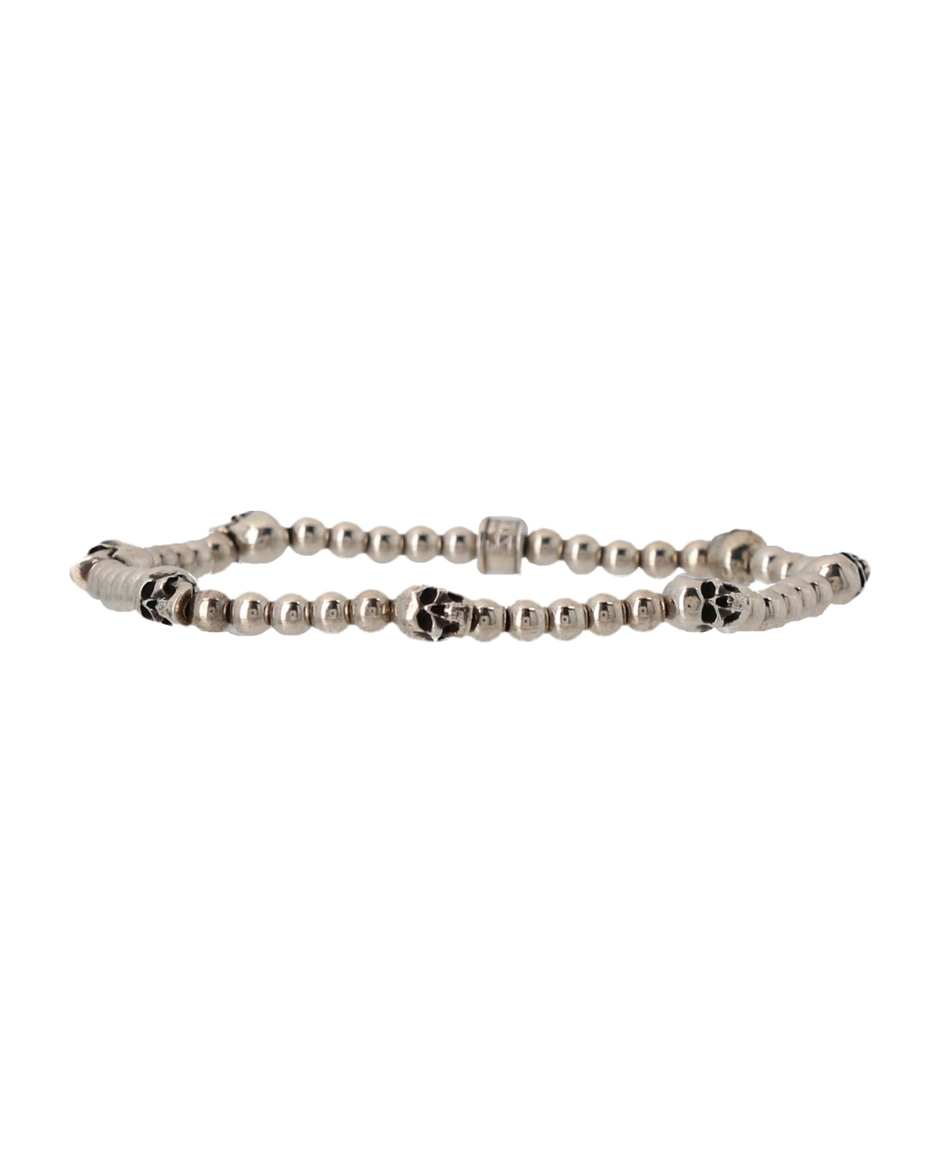 Alexander McQueen Skull Beads Bracelet - Argento