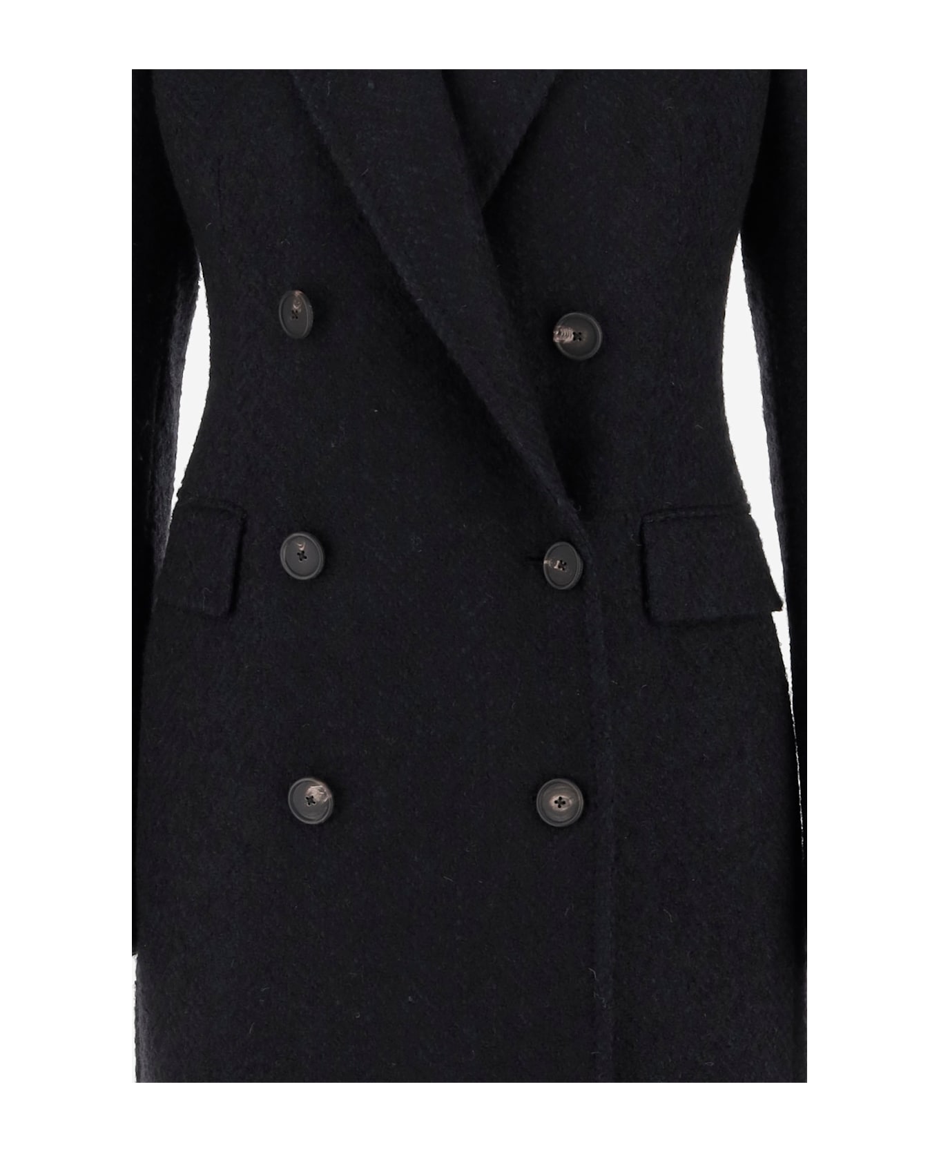 Tagliatore Wool Blend Double-breasted Coat - Black