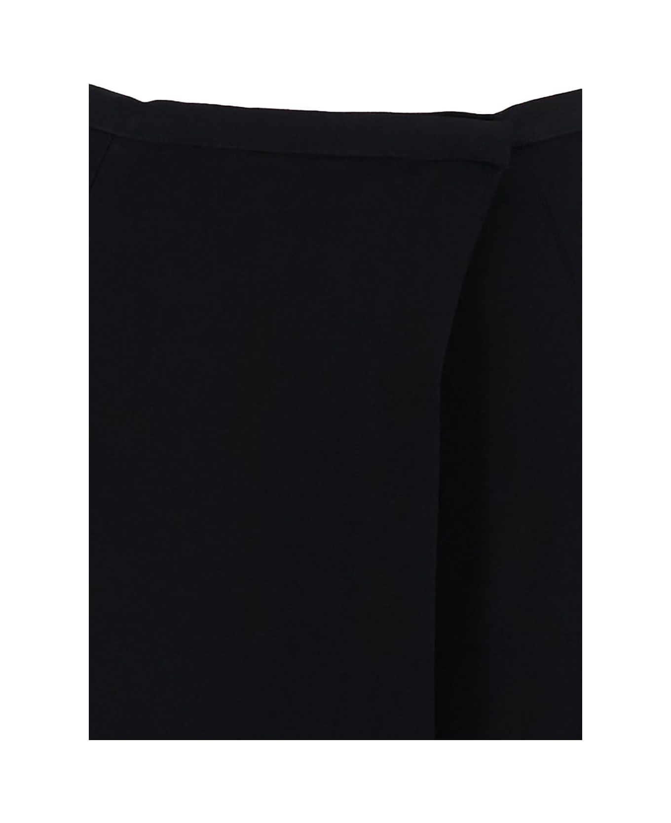 Totême Long Black Wrap Skirt In Viscose Woman - BLACK スカート