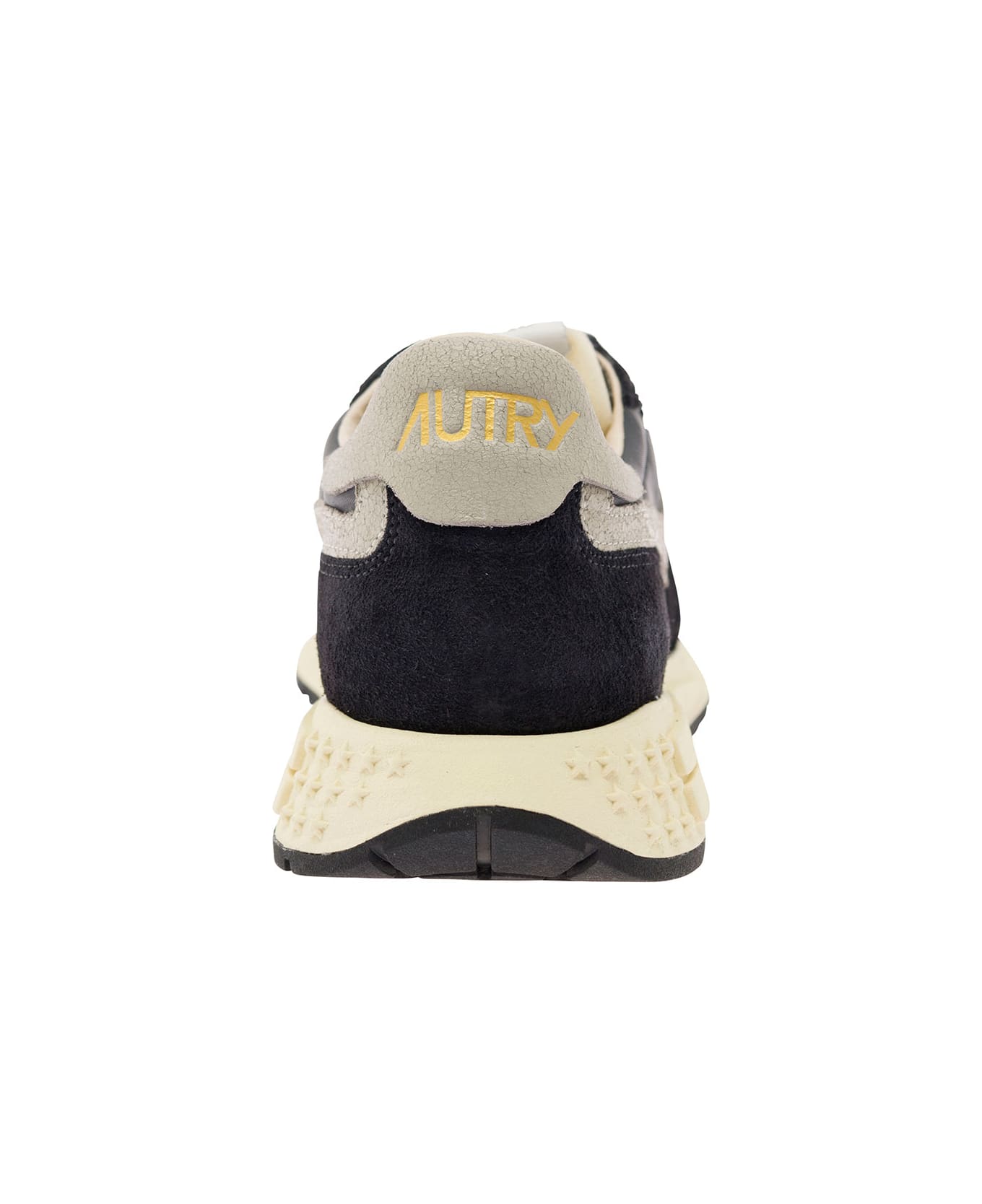 Autry 'reel Wind' Black Low Top Sneakers With Logo Detail In Suede Man - Black