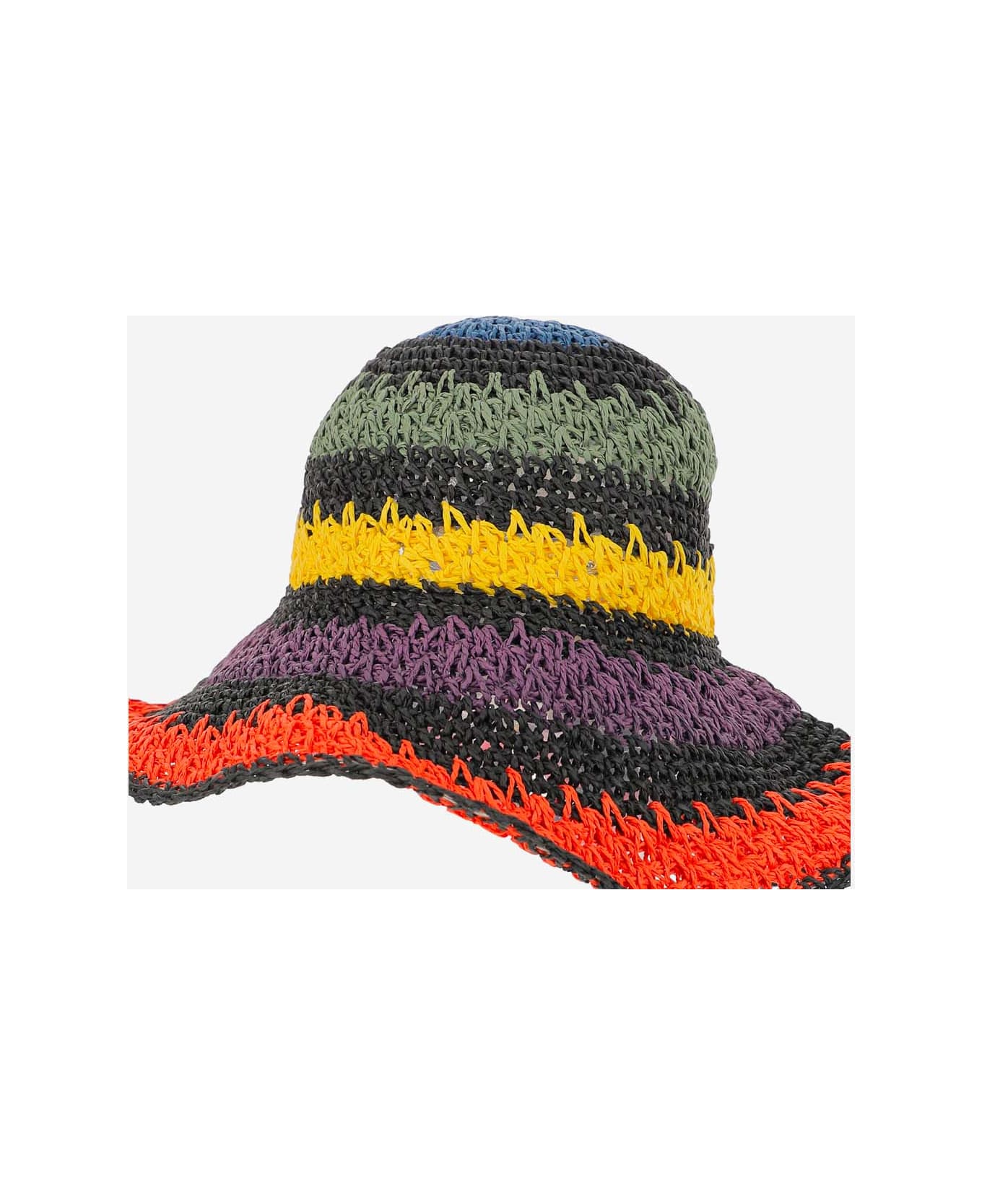 Ruslan Baginskiy Woven Straw Hat - MultiColour