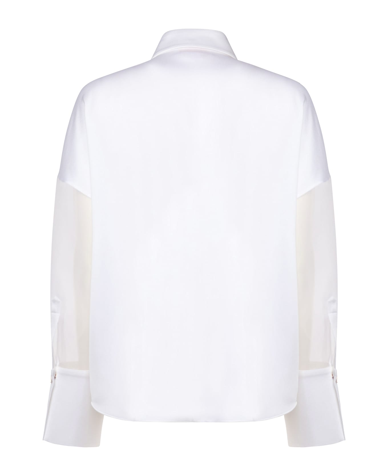 Genny Satin Long-sleeved Shirt - White