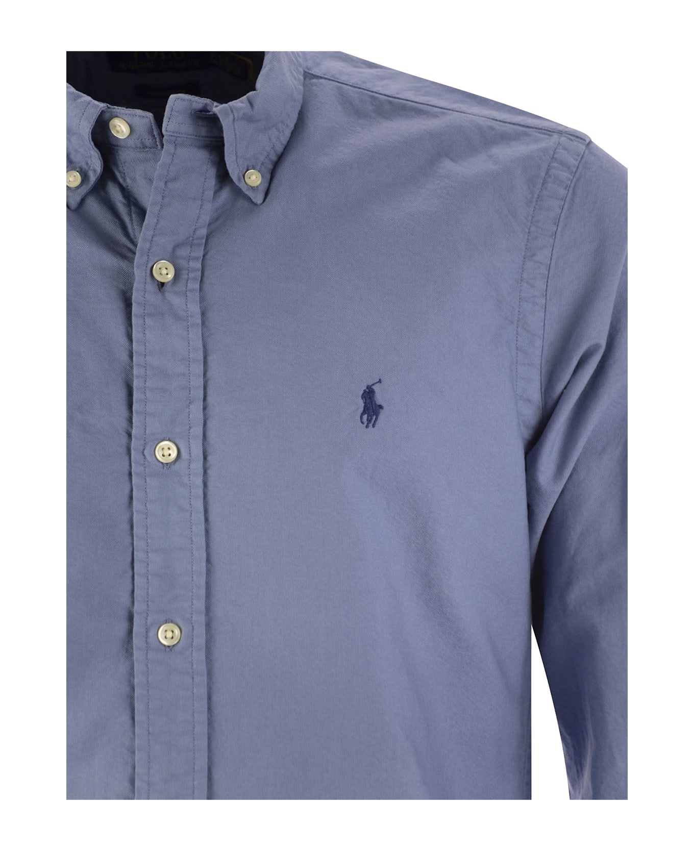 Polo Ralph Lauren Custom-fit Garment Dyed Oxford Shirt - Light Blue