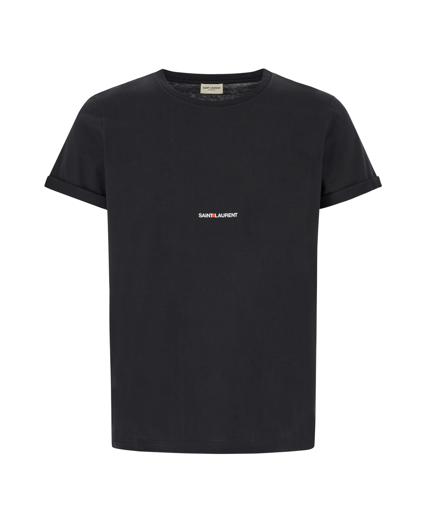 Saint Laurent Black Cotton T-shirt - Nero