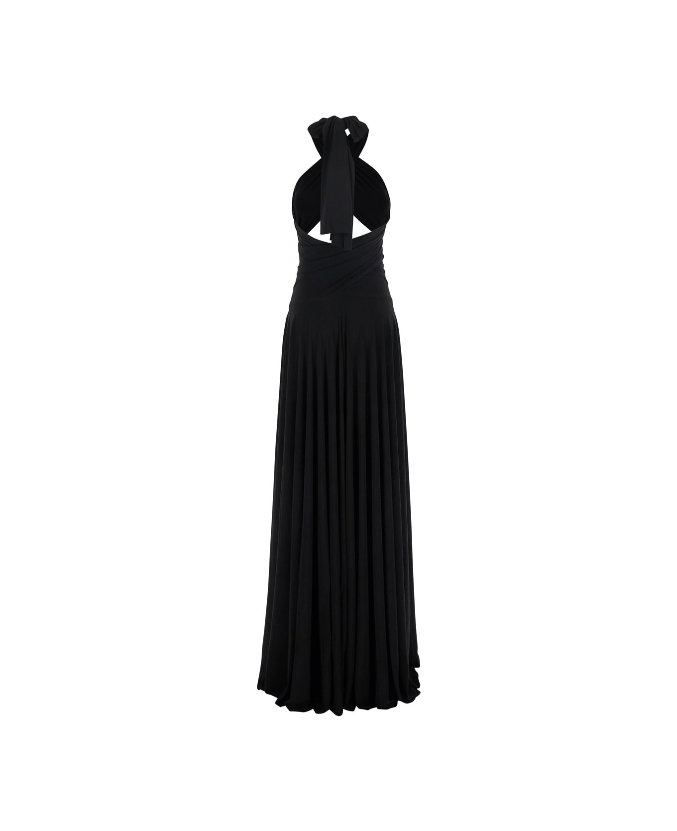 Norma Kamali Black Long Dress With Convertible Design And Cut-out Detail On The Back In Tech Fabric Woman - Black