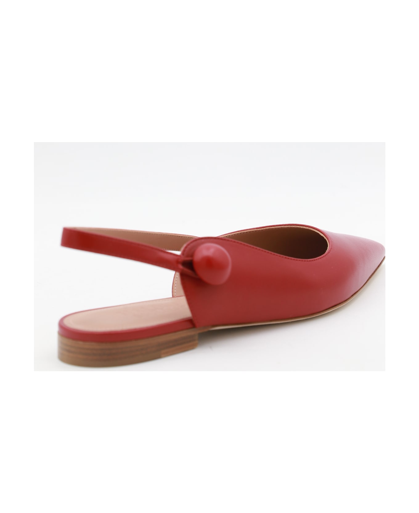 Malone Souliers Red Leather Flats - CARMINE