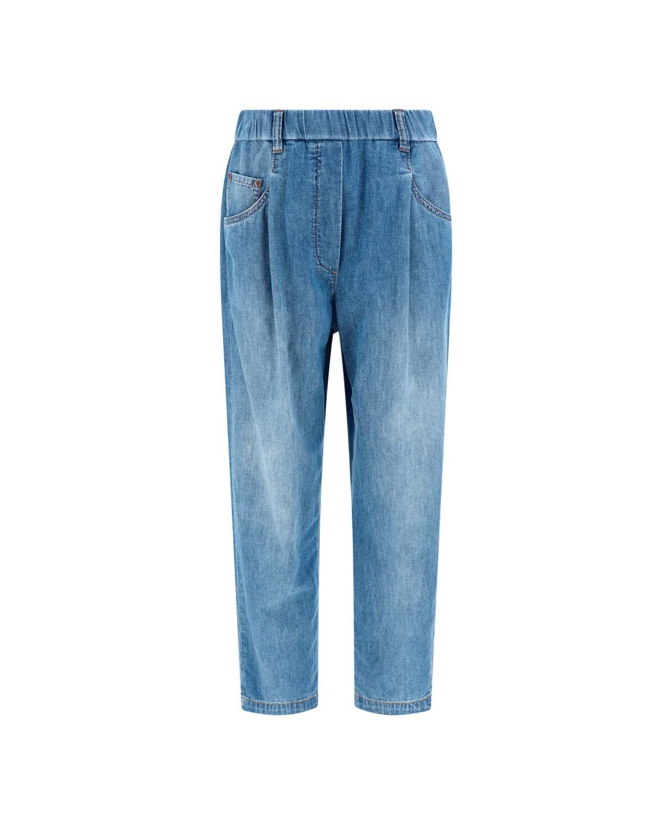 Brunello Cucinelli Five Pocket Denim Jeans - SOFT BLUE DENIM デニム