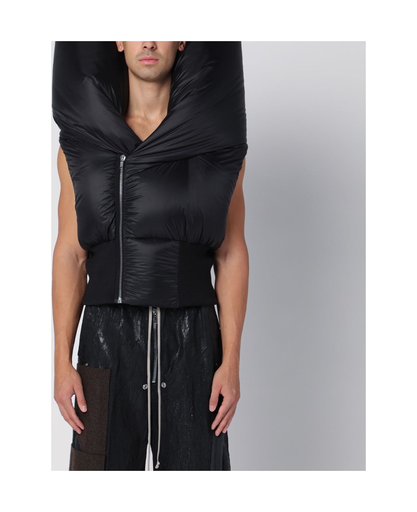 Rick Owens Anubis Black Padded Waistcoat - Black