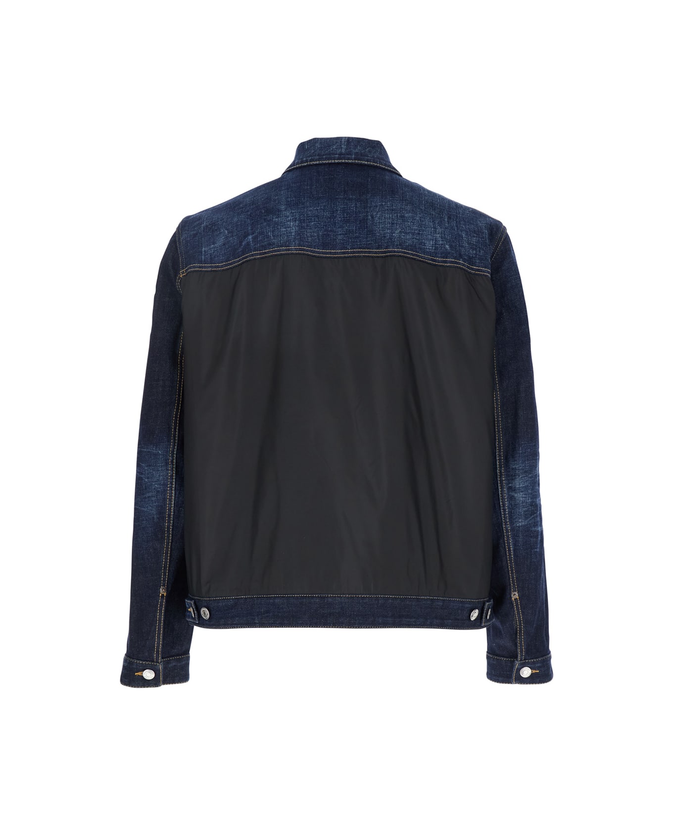 Dsquared2 Black Jacket With Classic Collar And Front And Rear Down Filled Panel In Dnim Man - Black