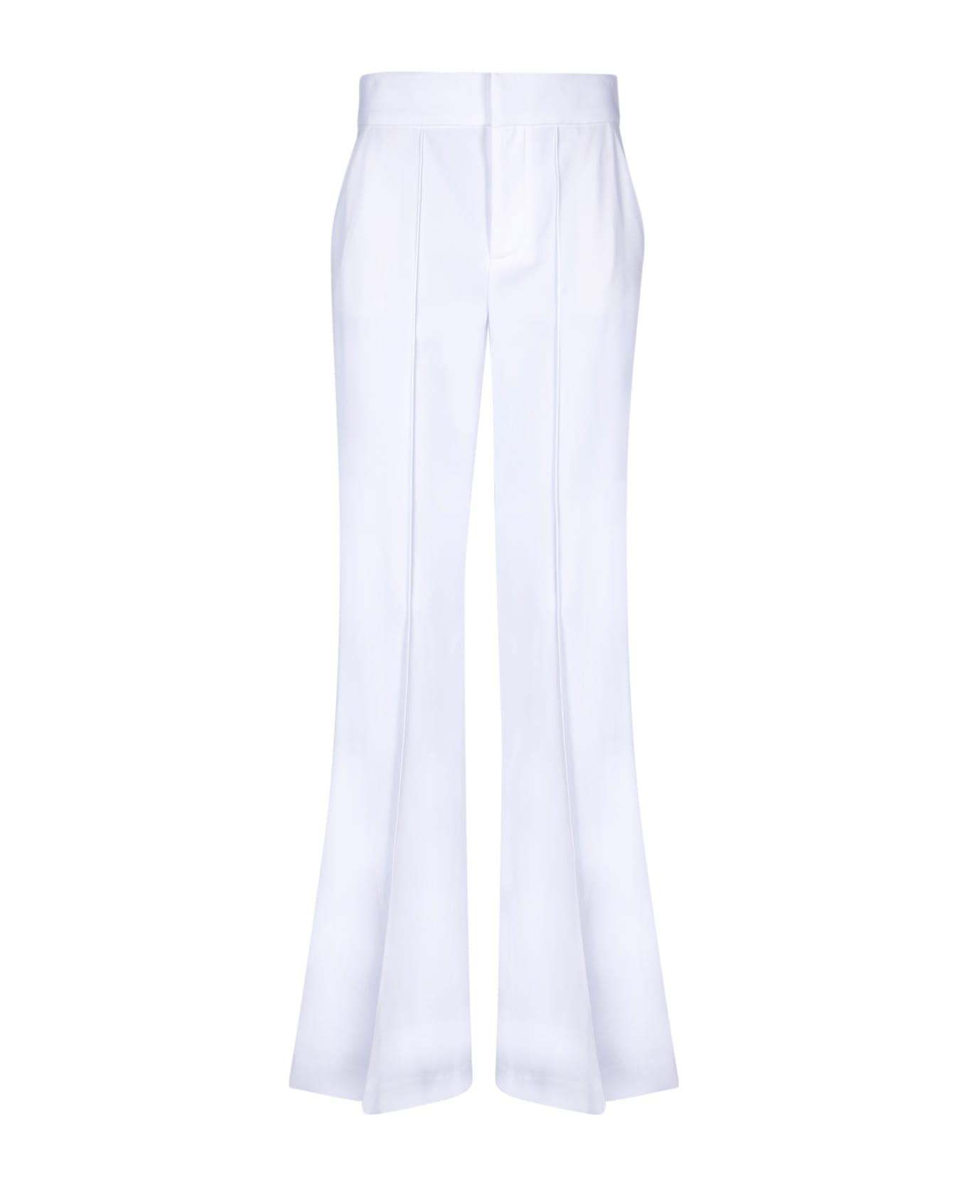 Alice + Olivia White Dylan Crepe Trousers - White ボトムス