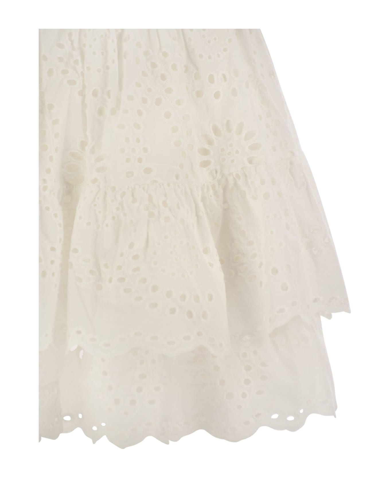 MC2 Saint Barth Eivissa - Miniskirt With Ruffles - White