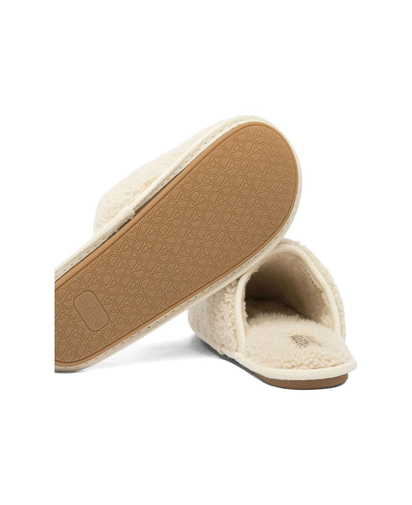 Valentino Garavani Ta Chambre Leather Slippers - White