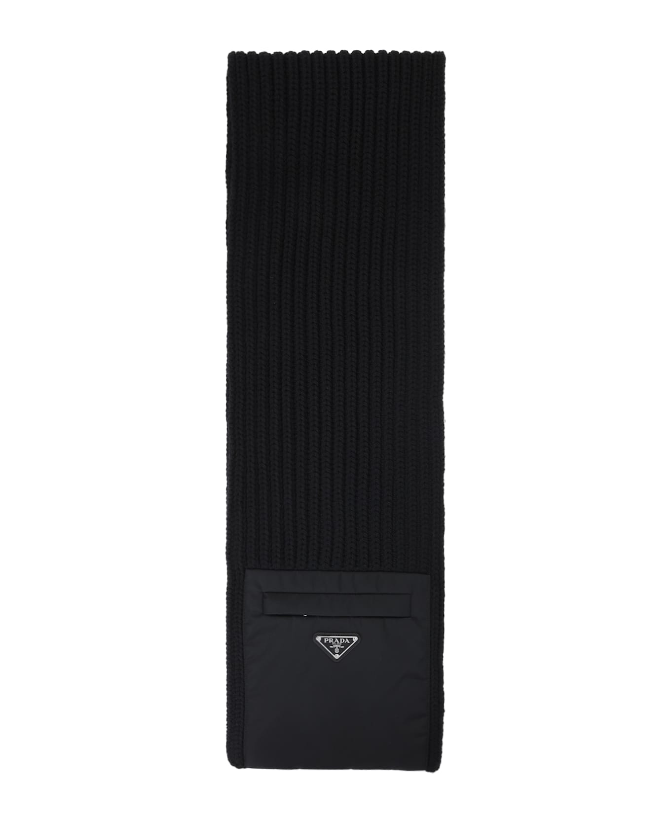 Prada Virgin Wool Scarf - Nero