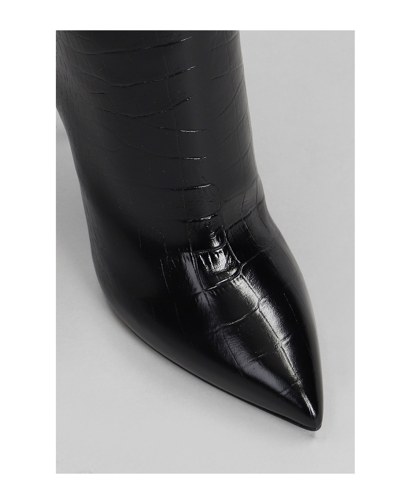 Paris Texas Stiletto Boot High Heels Boots In Black Leather - black