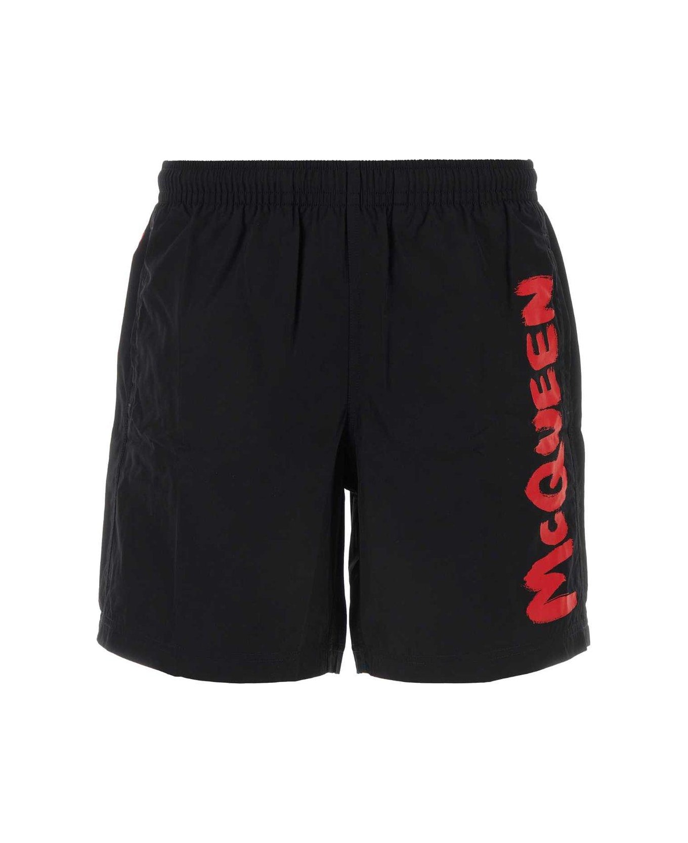 Alexander McQueen Graffiti Logo Swim Shorts - BLACKLUSTRED