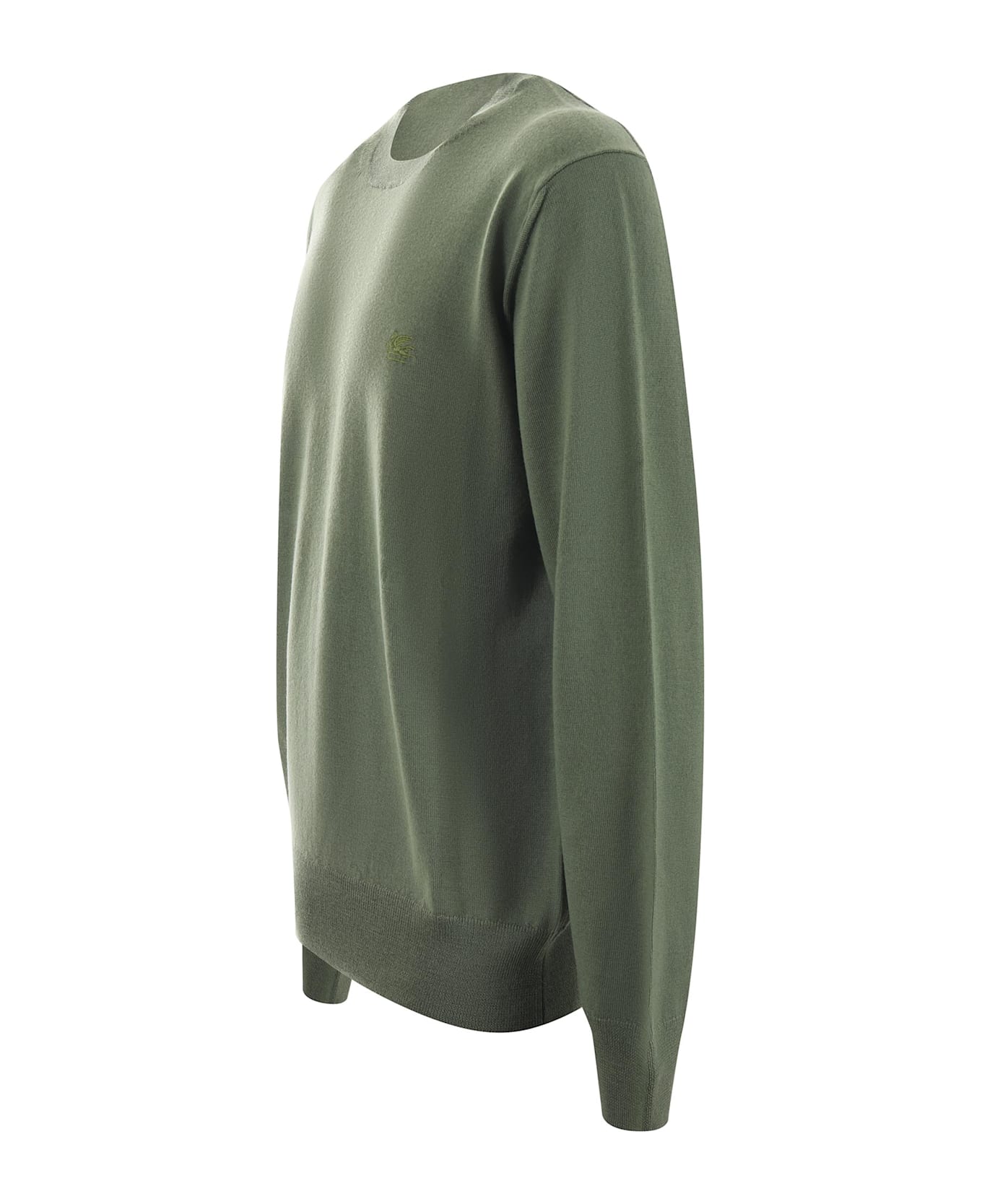 Etro Pegaso Embroidered Crewneck Jumper - Green