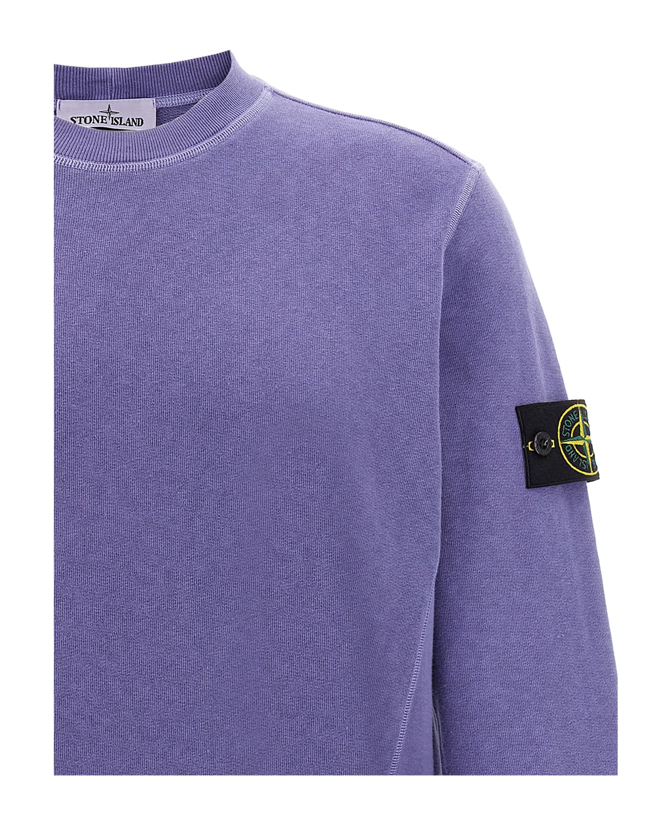 Stone Island Logo Badge Sweatshirt - LAVANDER