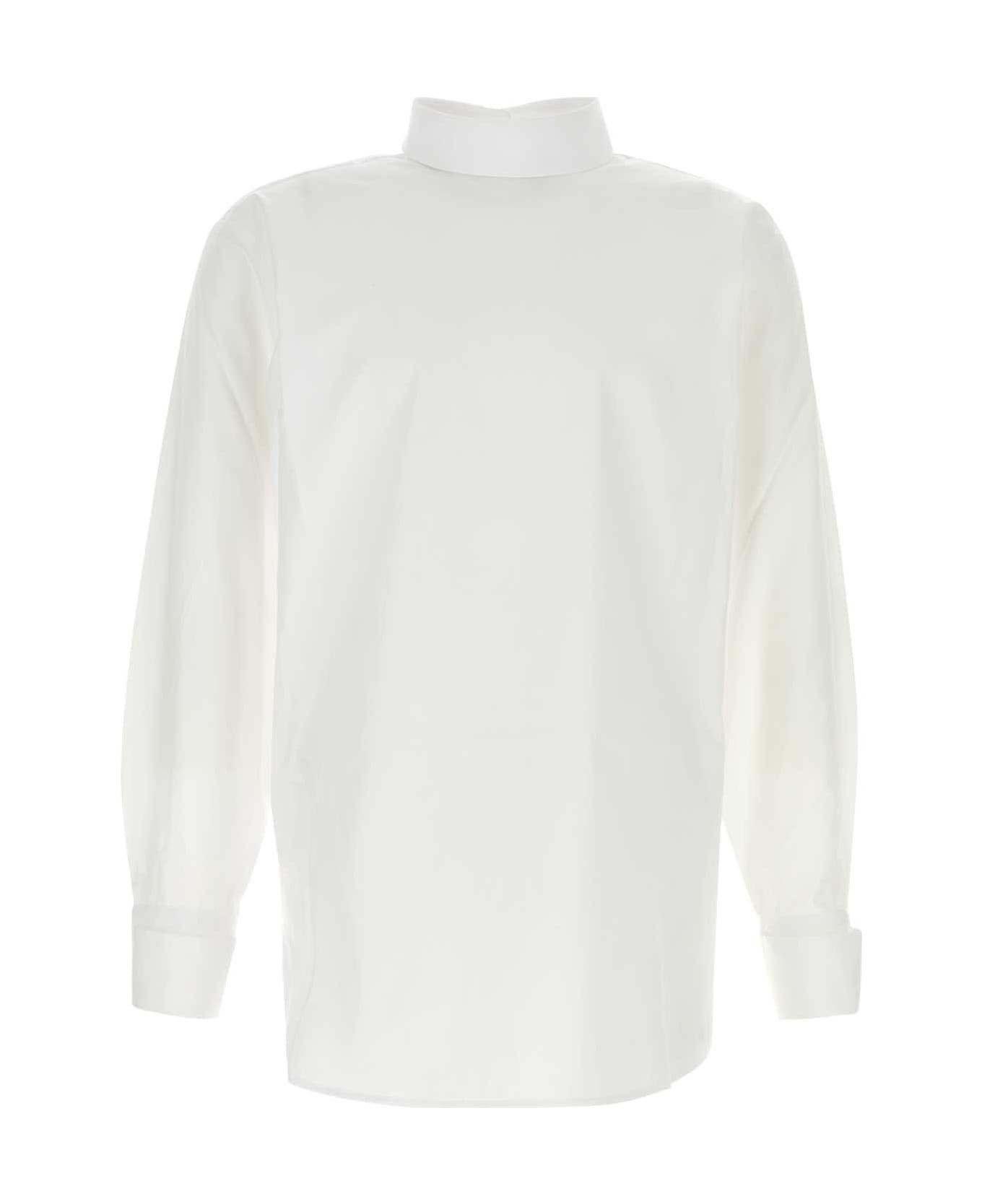 Dries Van Noten White Poplin Corsino Shirt - White