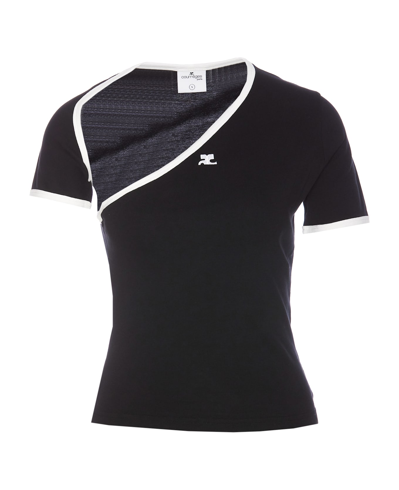 Courrèges Slash Contrast T-shirt - Black