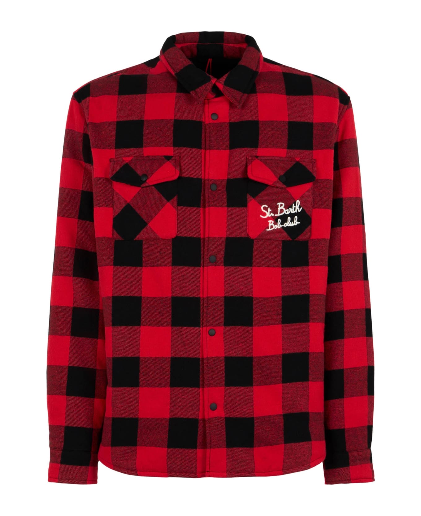 MC2 Saint Barth Overshirt With Pocket And St. Barth Bob Club Embroidery - RED ジャケット
