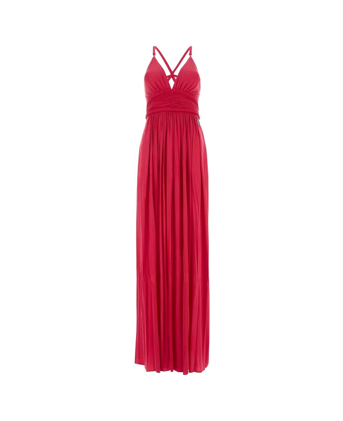 Elisabetta Franchi Red Carpet Dress With Intertwined Straps - PINK ワンピース＆ドレス