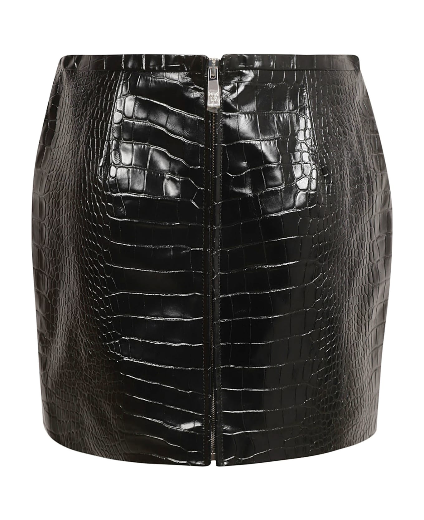 Versace Back Zip Skinned Skirt - Black スカート
