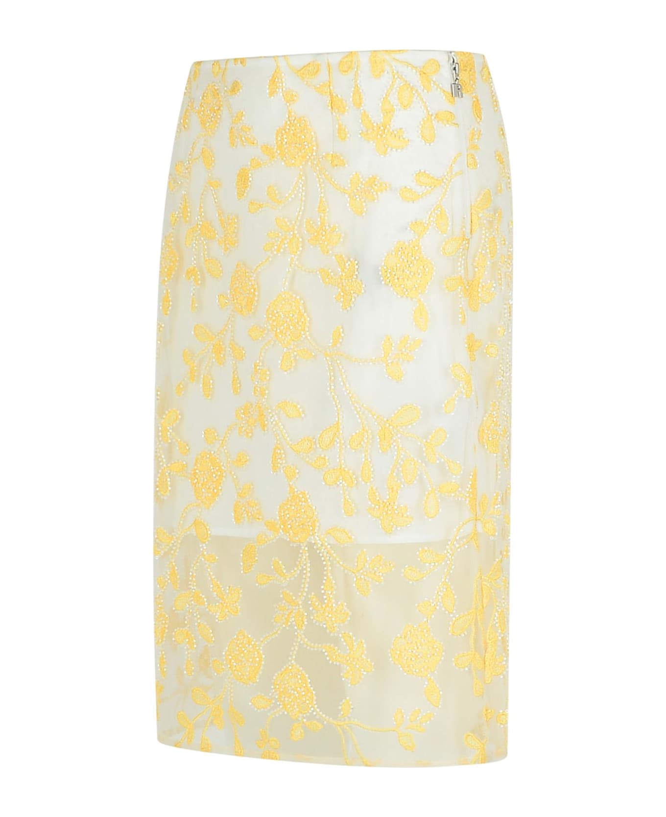 Rotate by Birger Christensen 'pencil Flower' Yellow Polyester Skirt - Yellow