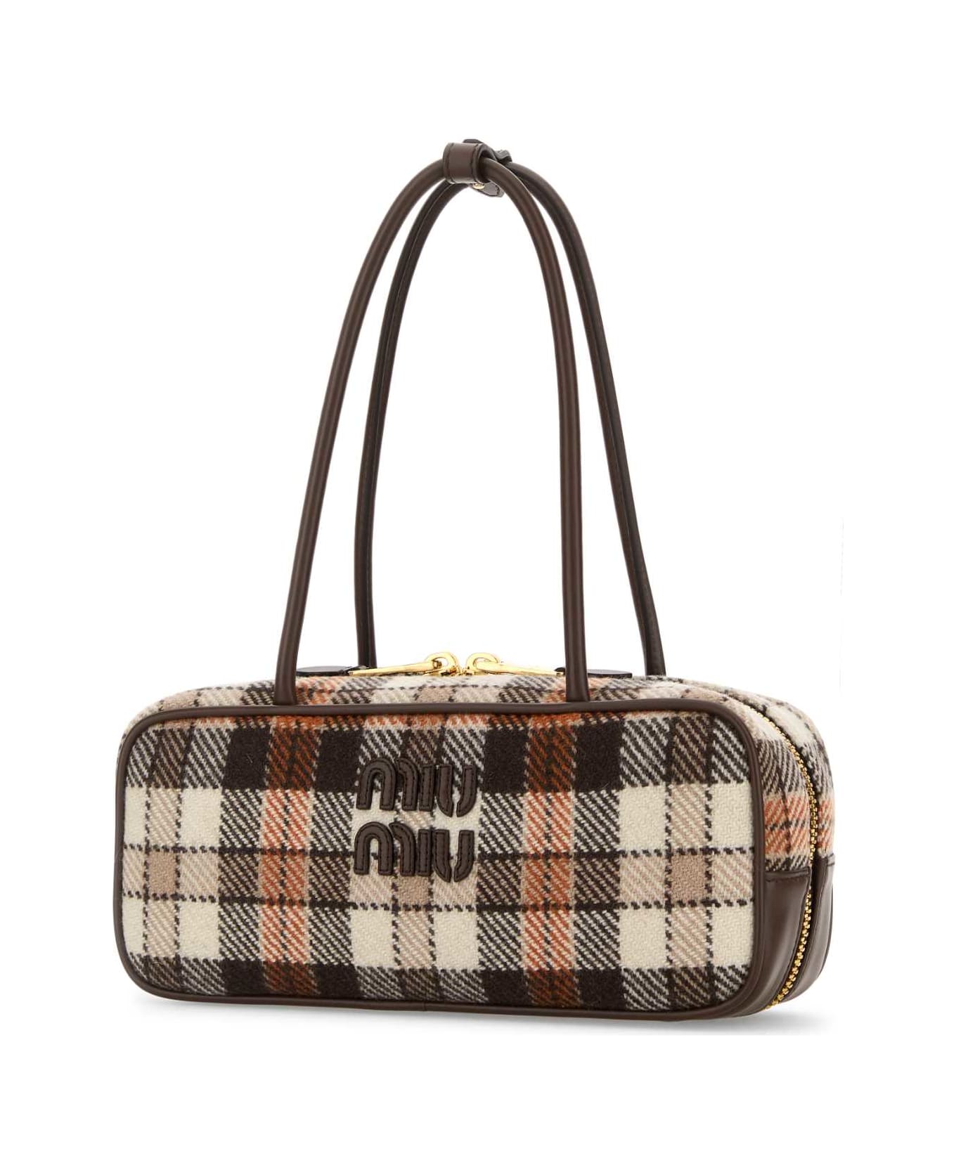 Miu Miu Embroidered Fabric Shoulder Bag - BRUCIATOPAPAYA