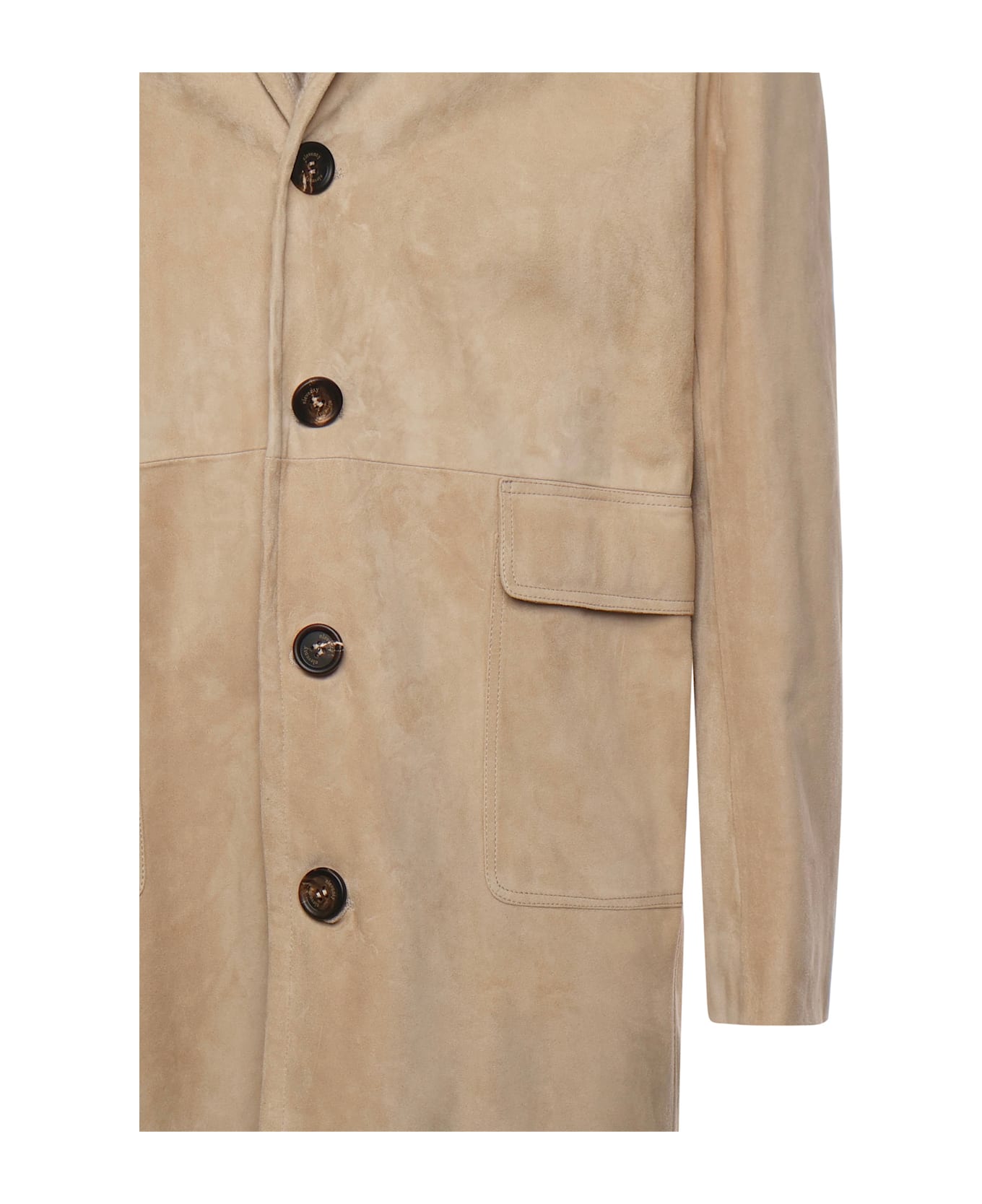 Eleventy Suede Coat - SAND