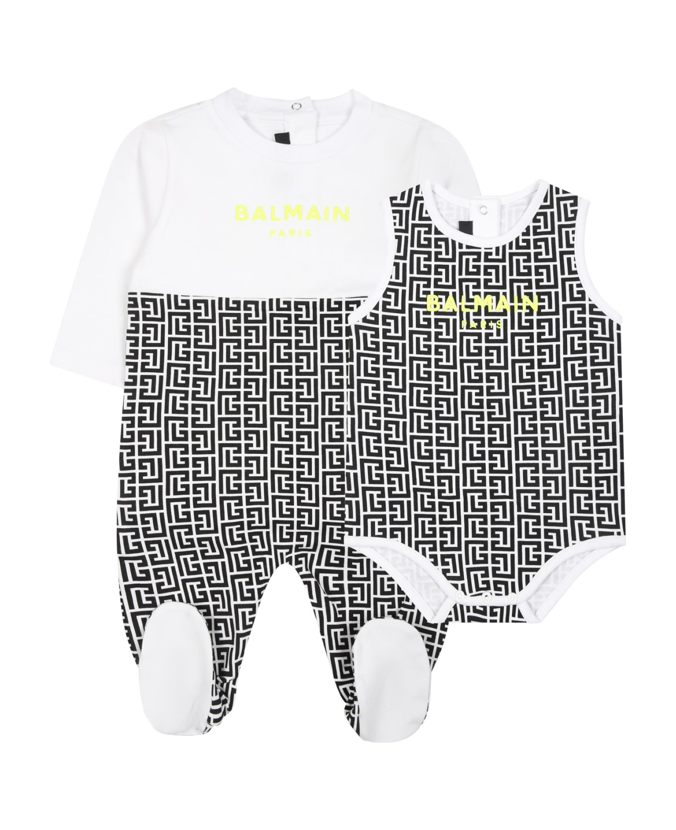 Balmain Multicolor Babygrown Set For Baby Kids With Logo - Multicolor