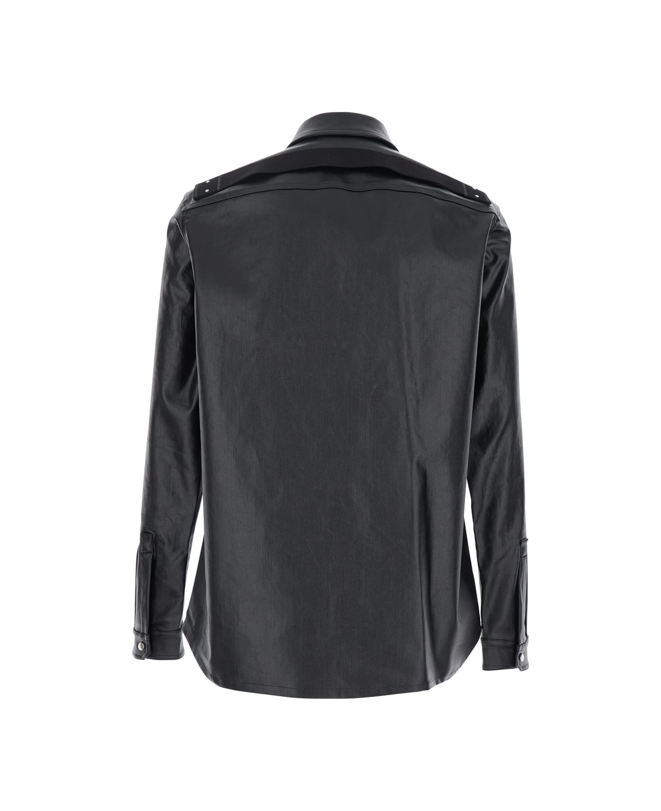 Rick Owens Black Jacket With Patch Pockets On The Chest In Cotton Blend Man - Black