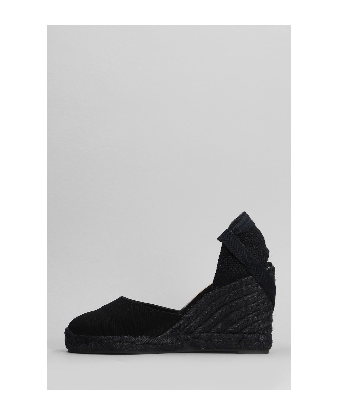 Castañer Carina C-8-001 Wedges In Black Canvas - black