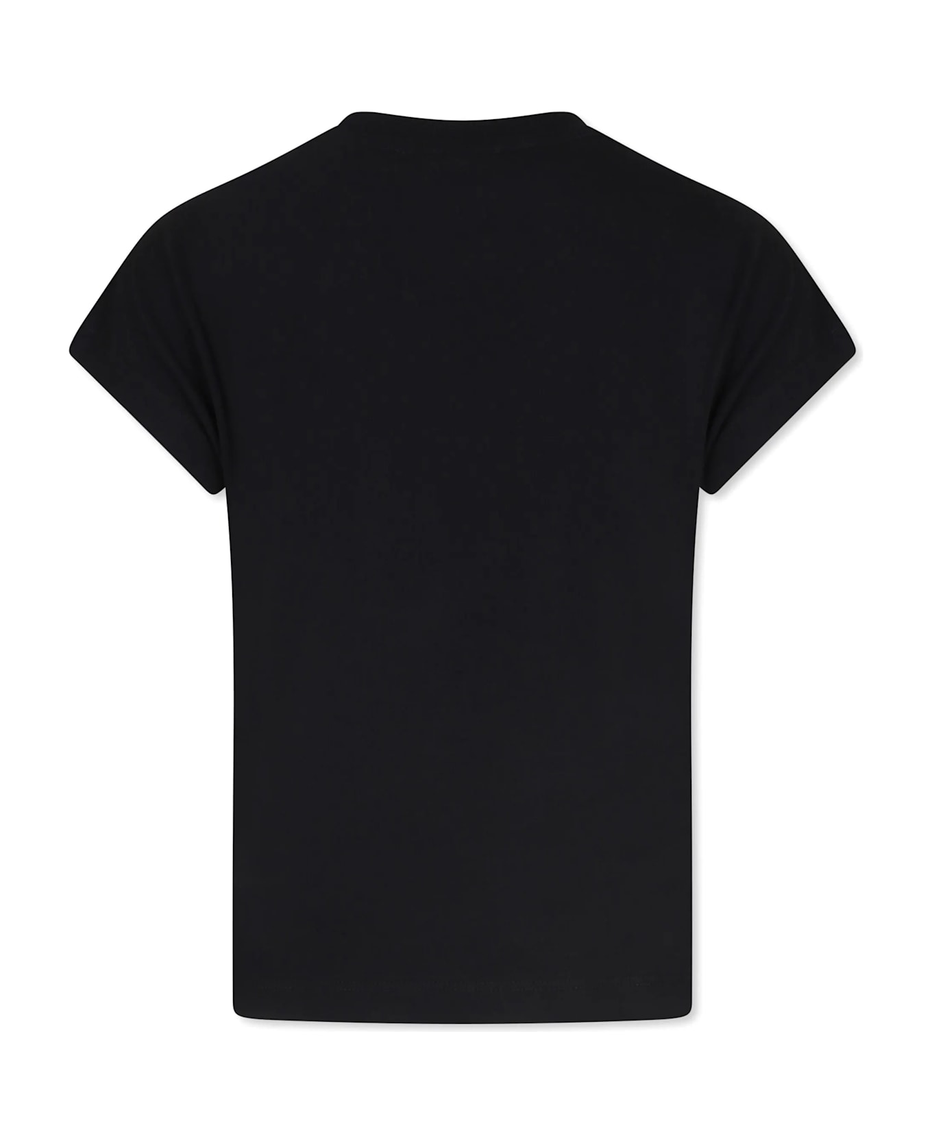 Balmain Black T-shirt With Roman Style Logo - Black