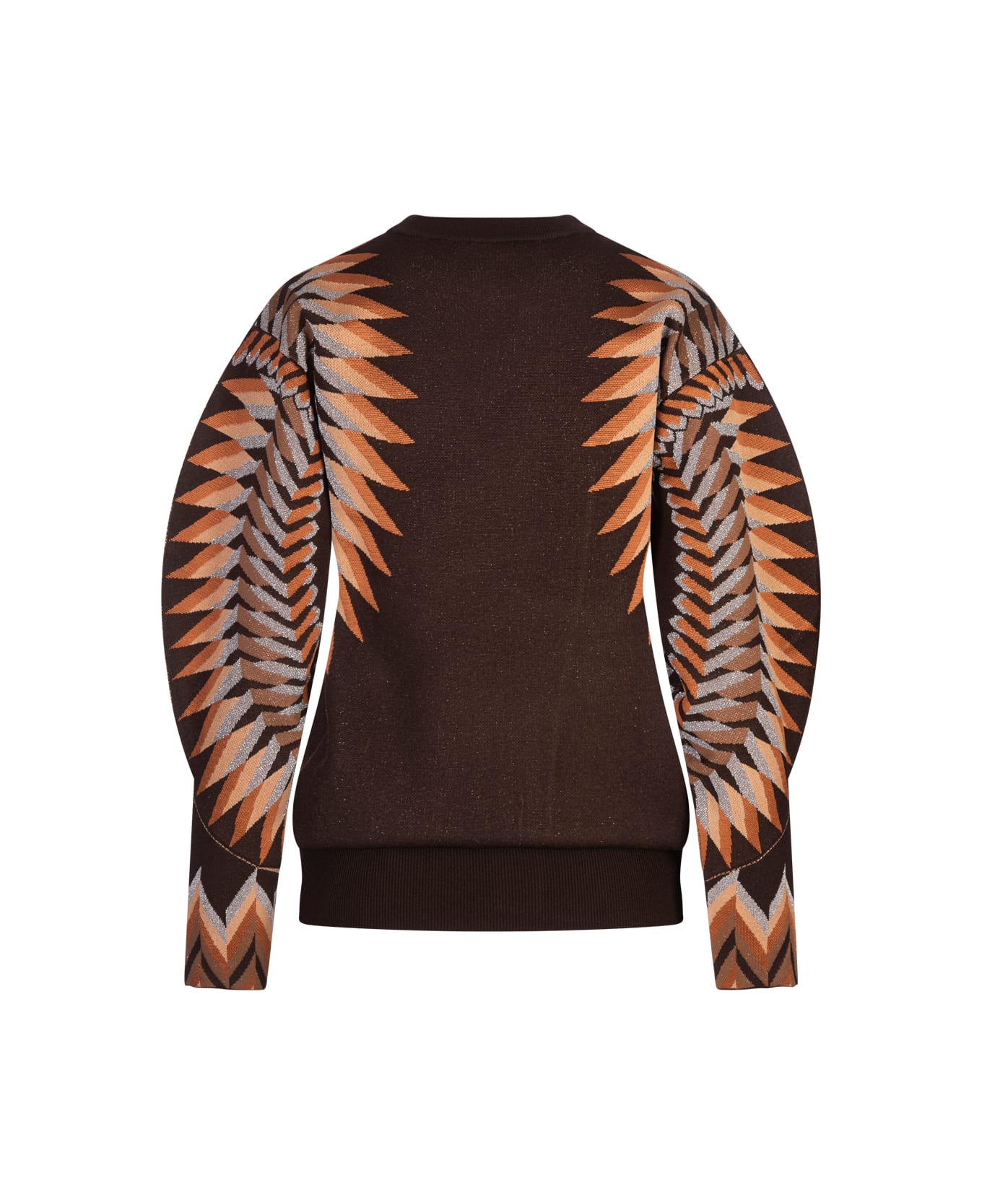 Paco Rabanne Brown Lurex Jacquard Pullover - Brown