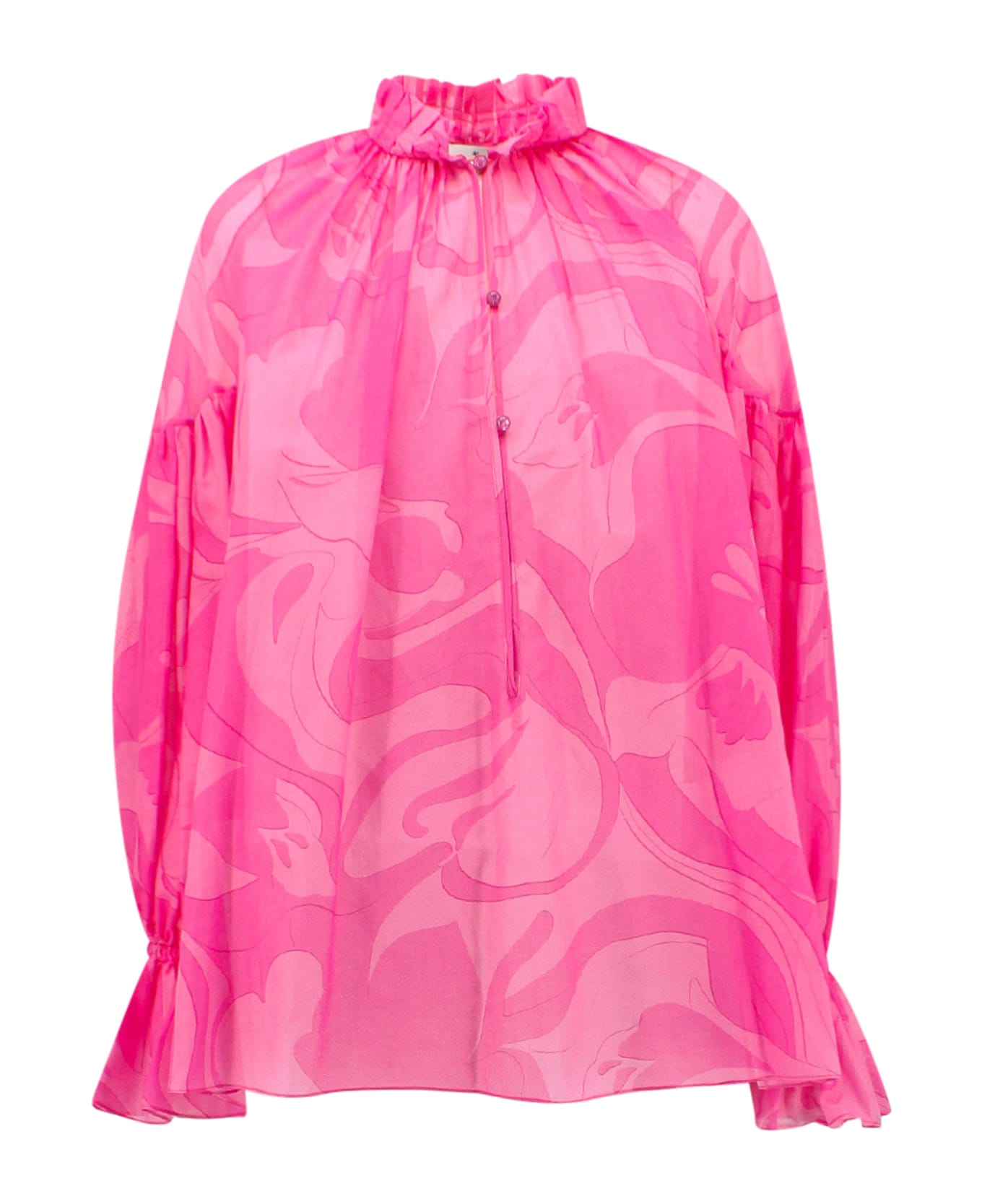 Etro Printed Voile Blouse - Pink