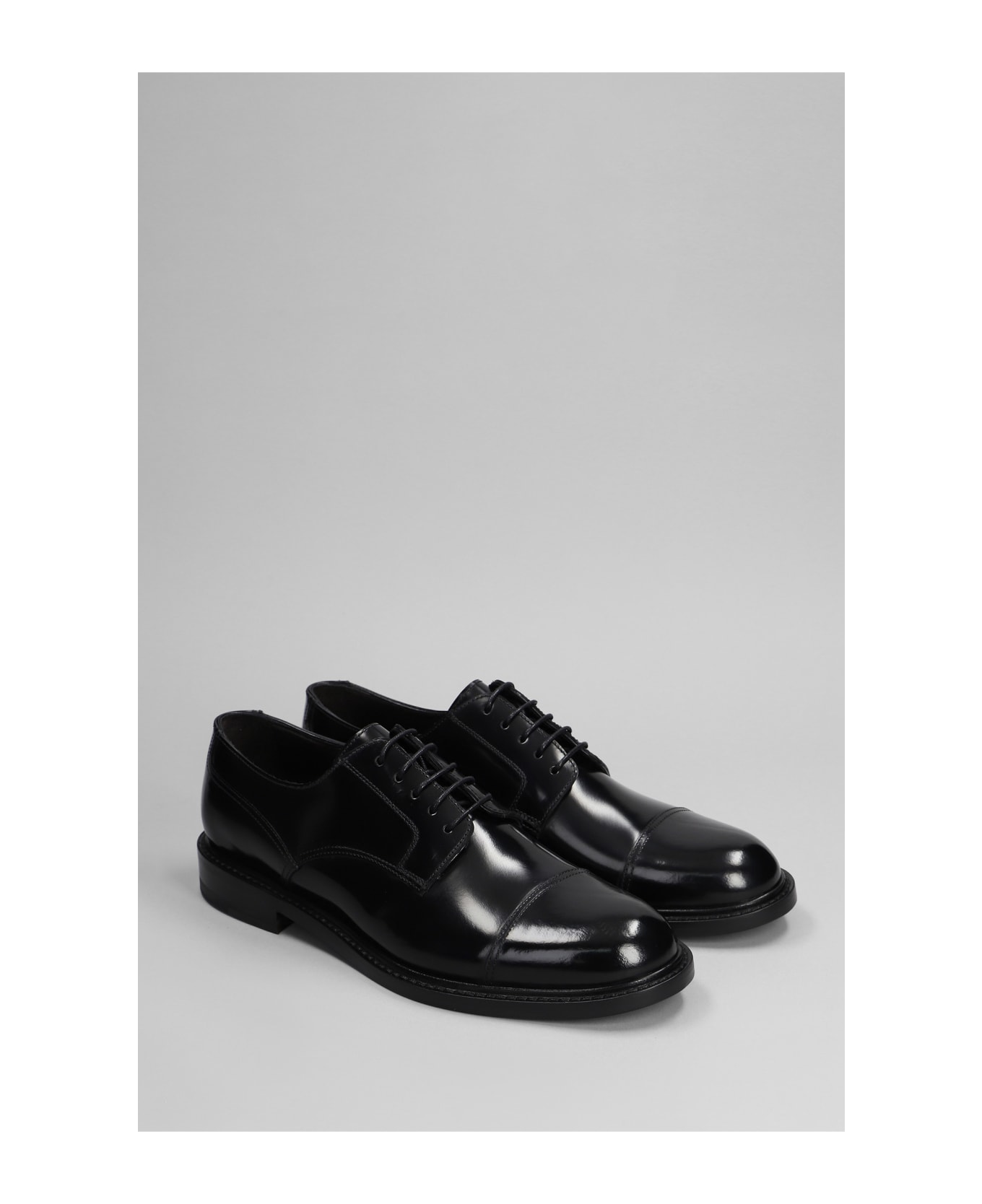 Tagliatore 0205 Casey Lace Up Shoes In Black Leather - black ローファー＆デッキシューズ